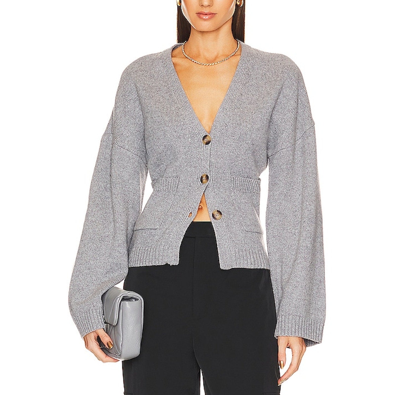 Helsa 'Sanna' Grey Drop Shoulder Cardigan Size XL