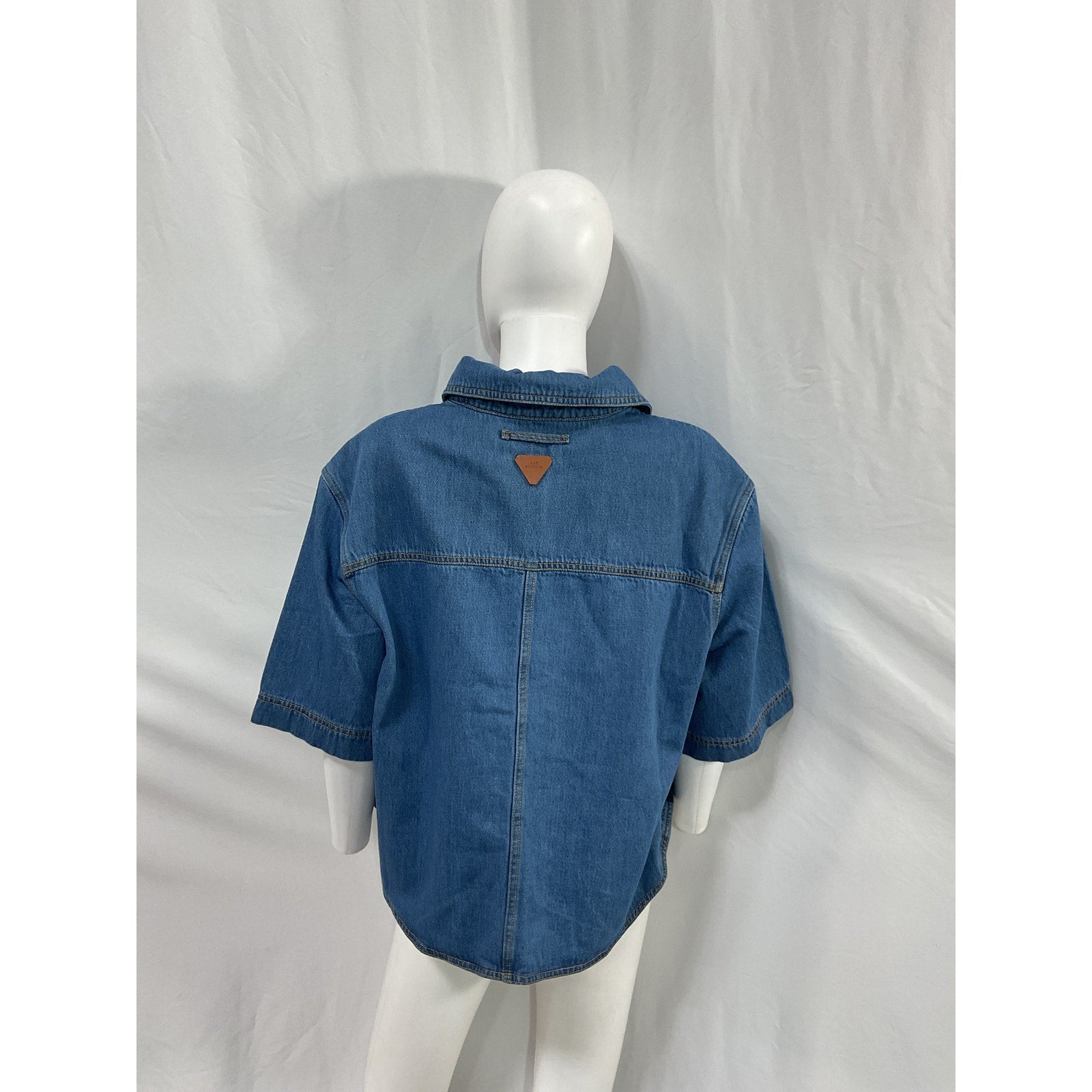 Aje 'Sunray' Blue Denim Shirt Size 12