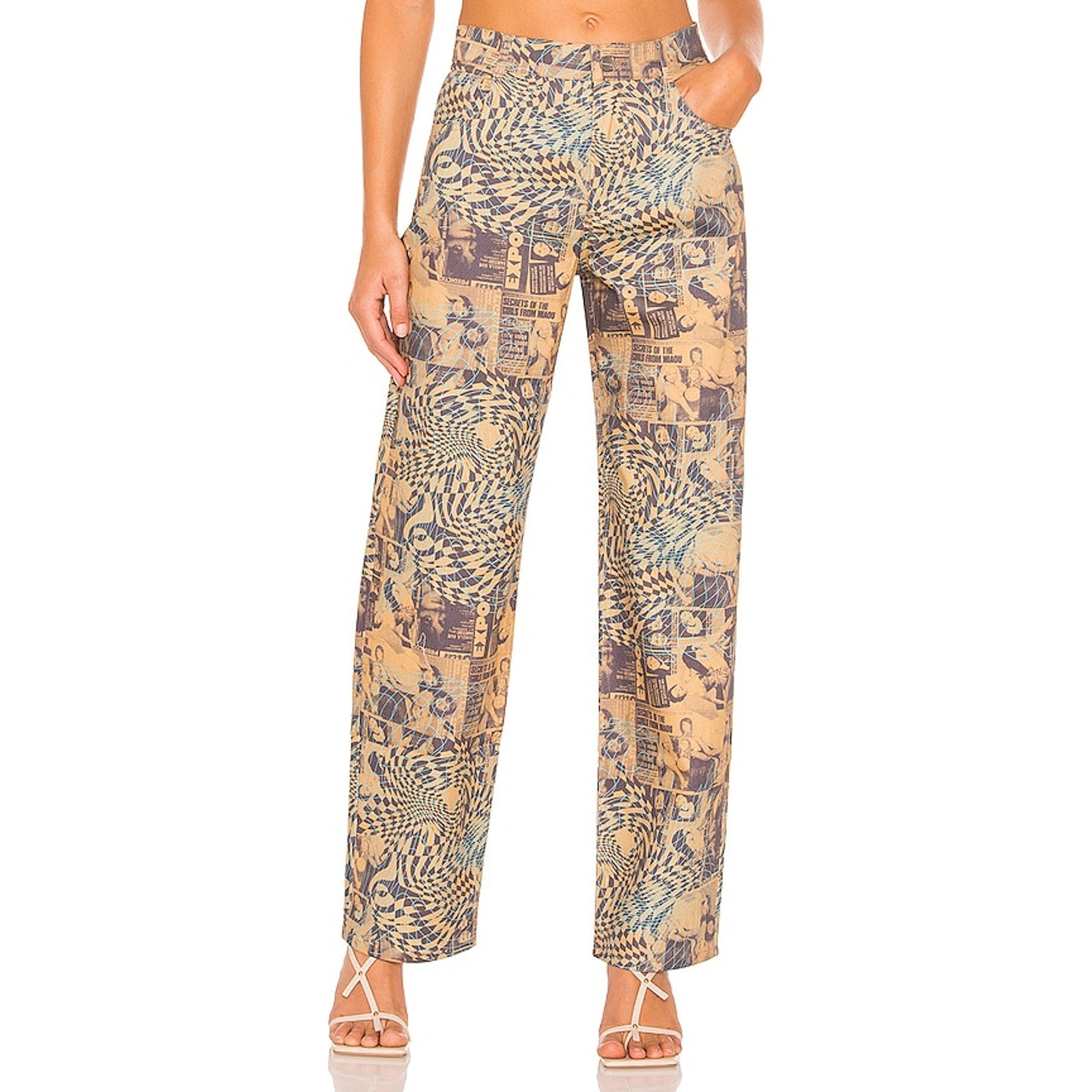Miaou 'Fargo' Beige Cotton Pants Size L