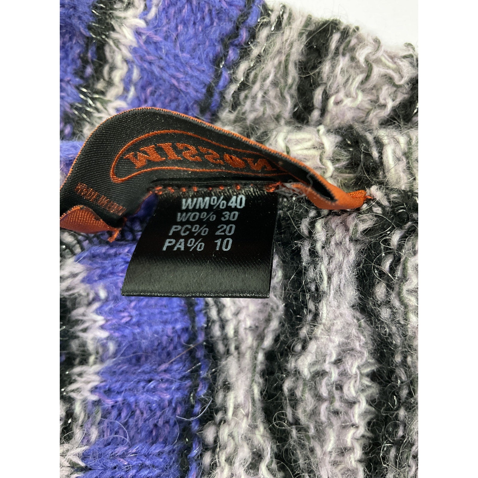 Missoni Knitted 'Patterned' Purple Beanie Size OS
