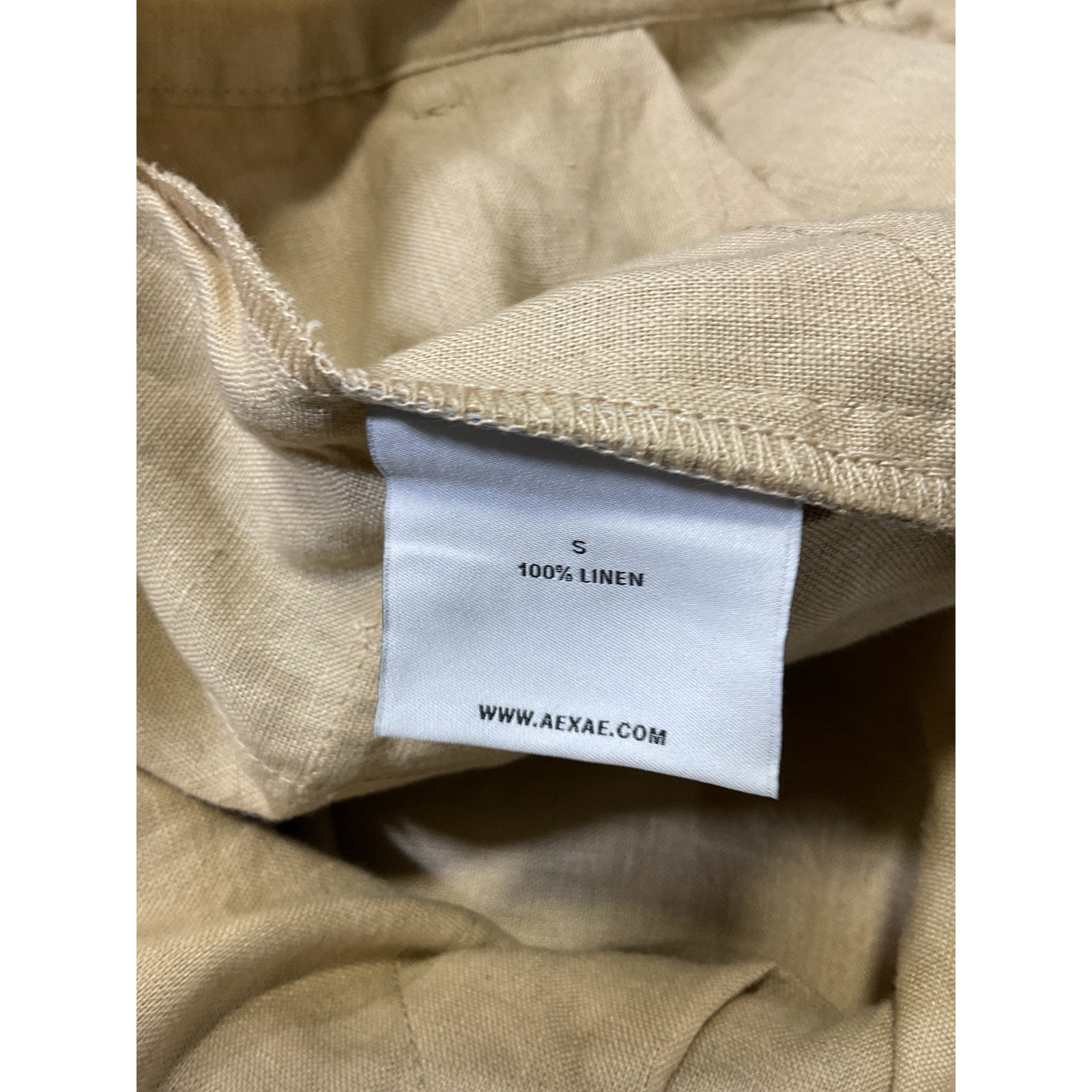 Aexae 'Linen' Beige Highrise Trousers Size S