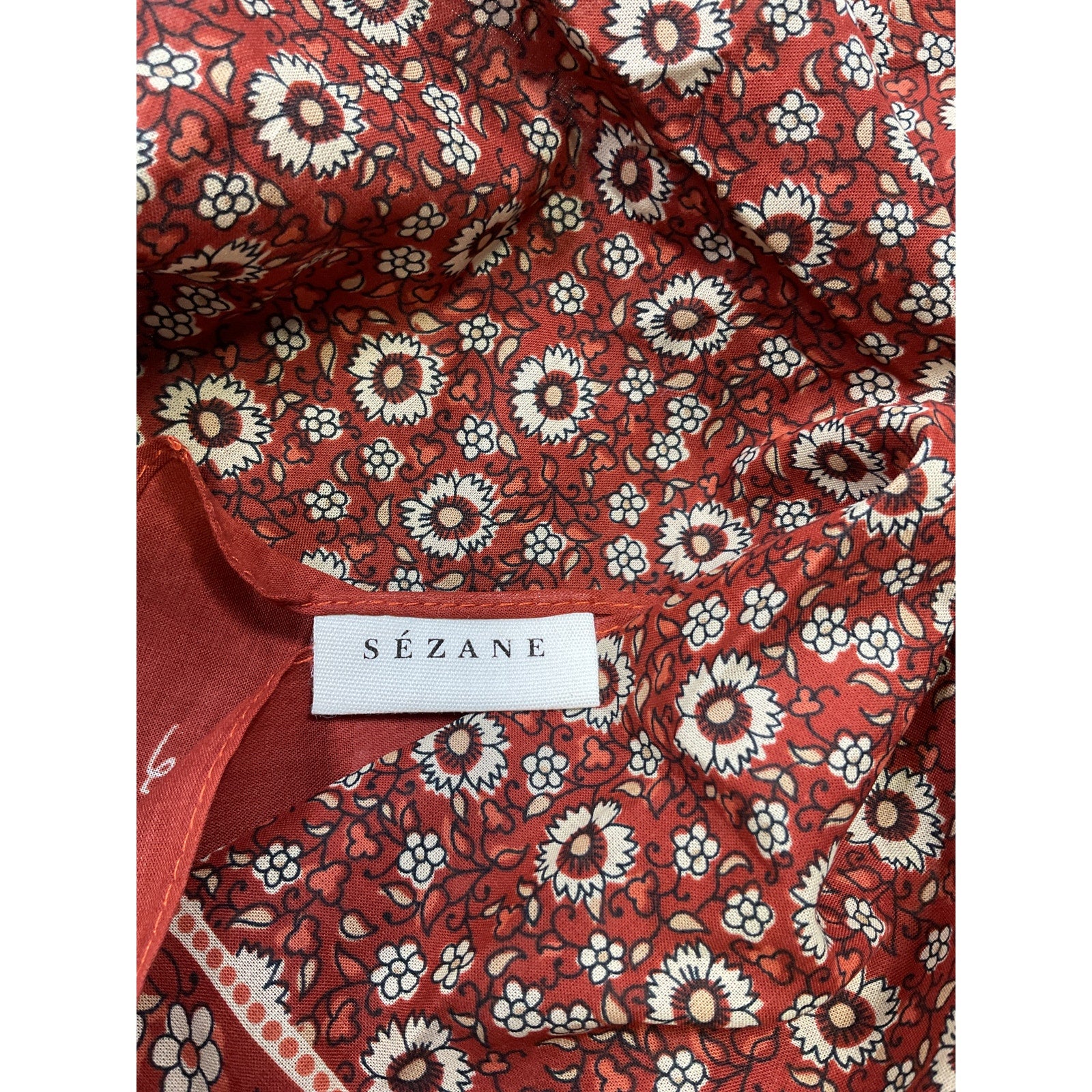 Sézane Floral Red Scarf Size TU / OS