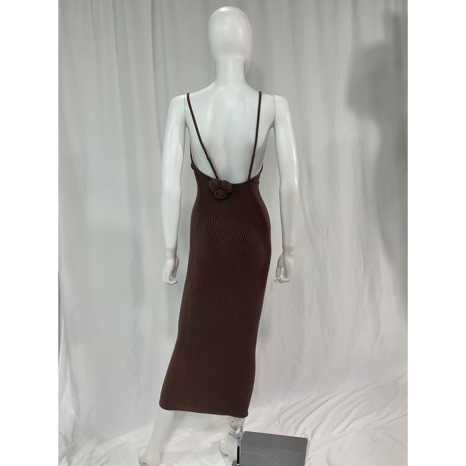Lpa 'Dara' Brown Rosette Midi Dress Size XS