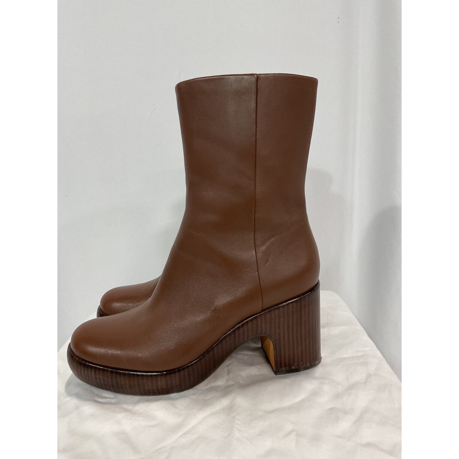 Vince 'Nicco' Brown Leather Platform Boot Size 8