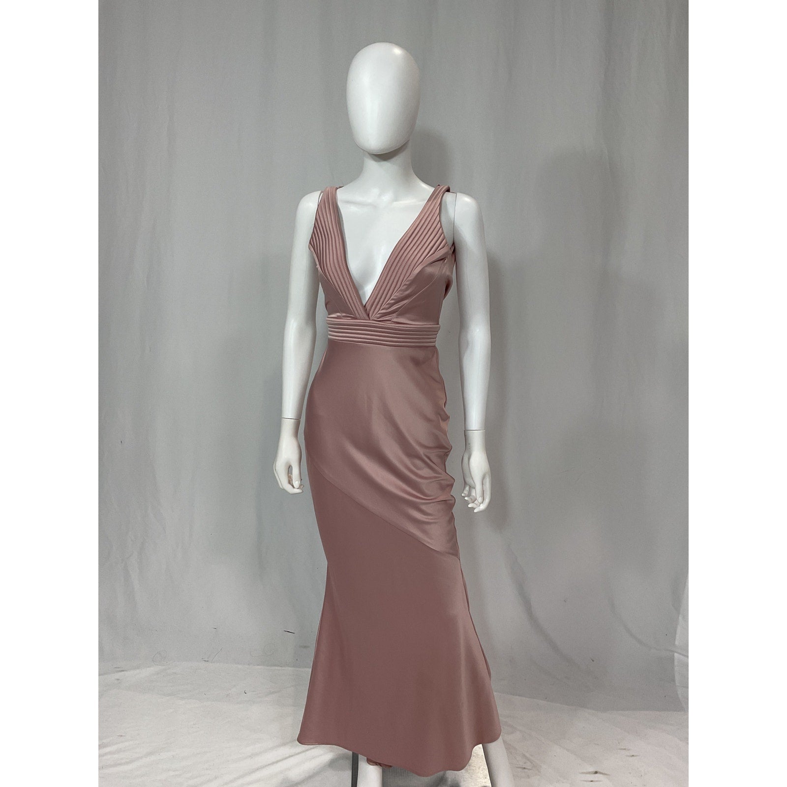 Zhivago 'Beloved' Pink Satin Quilted Trim Gown Size 2