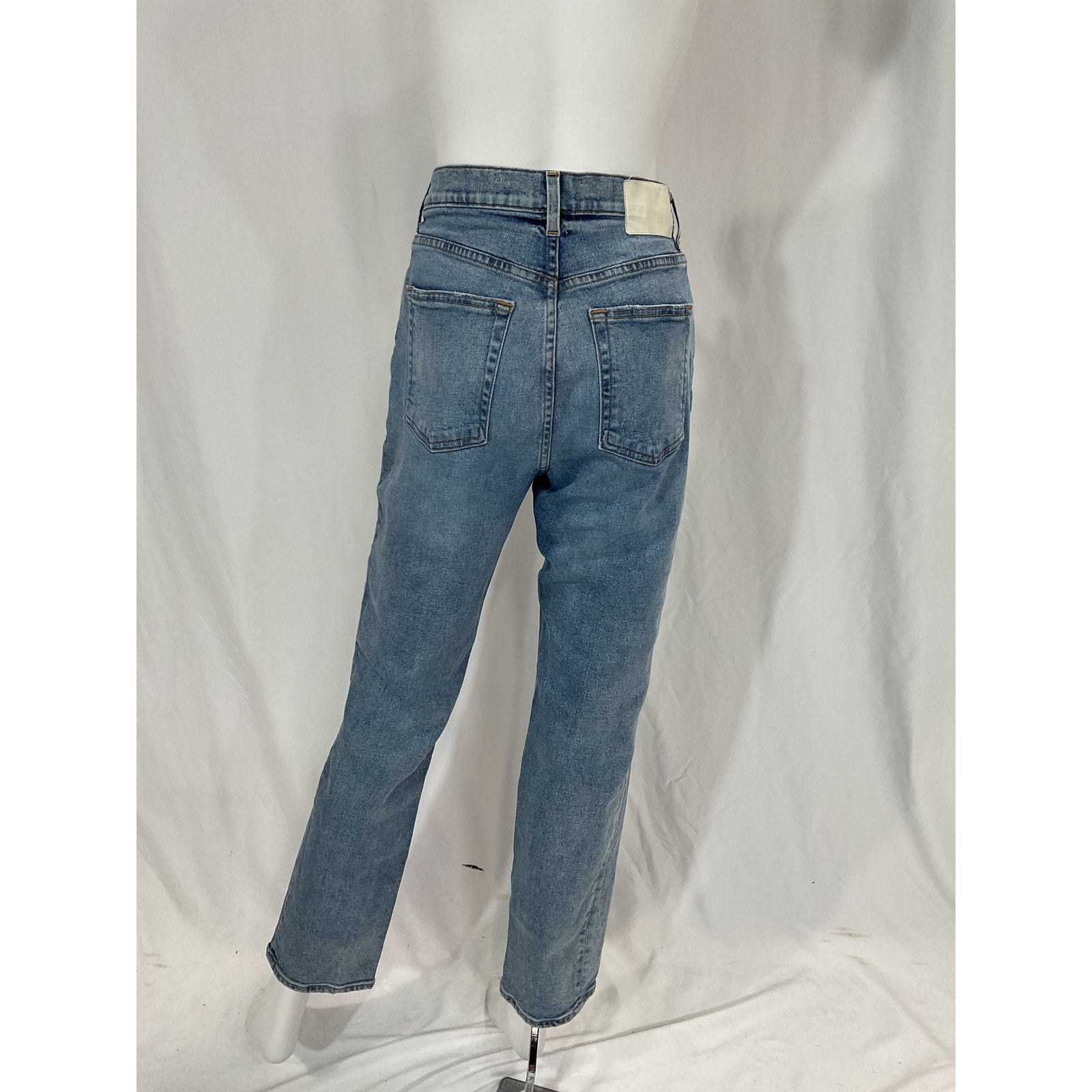 Grlfrnd 'Cassidy' Blue Mid Rise Straight Denim Jean Size 27