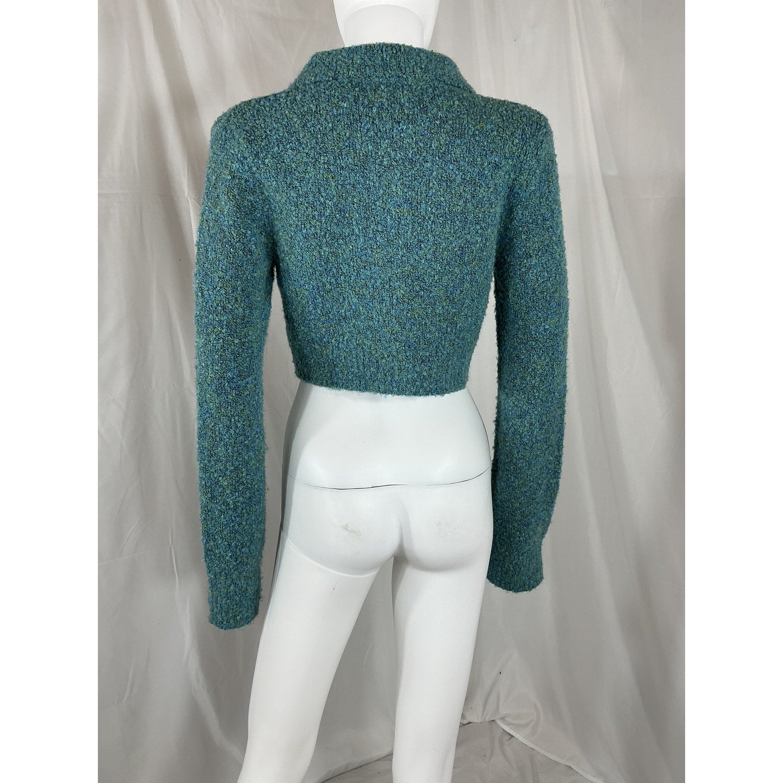 Apparis 'Molly' Blue Acrylic Cropped Cardigan  Size S