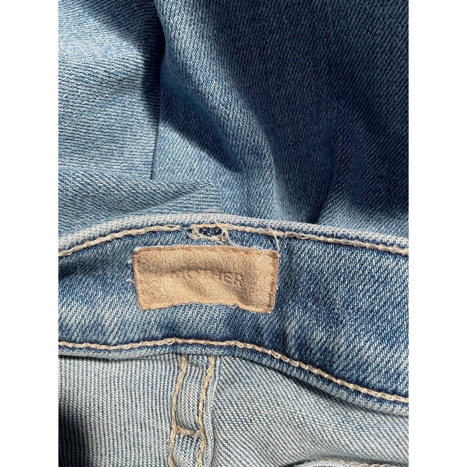 Mother 'Mid Rise' Blue Dazzler Ankle Fray Denim Jean Size 25