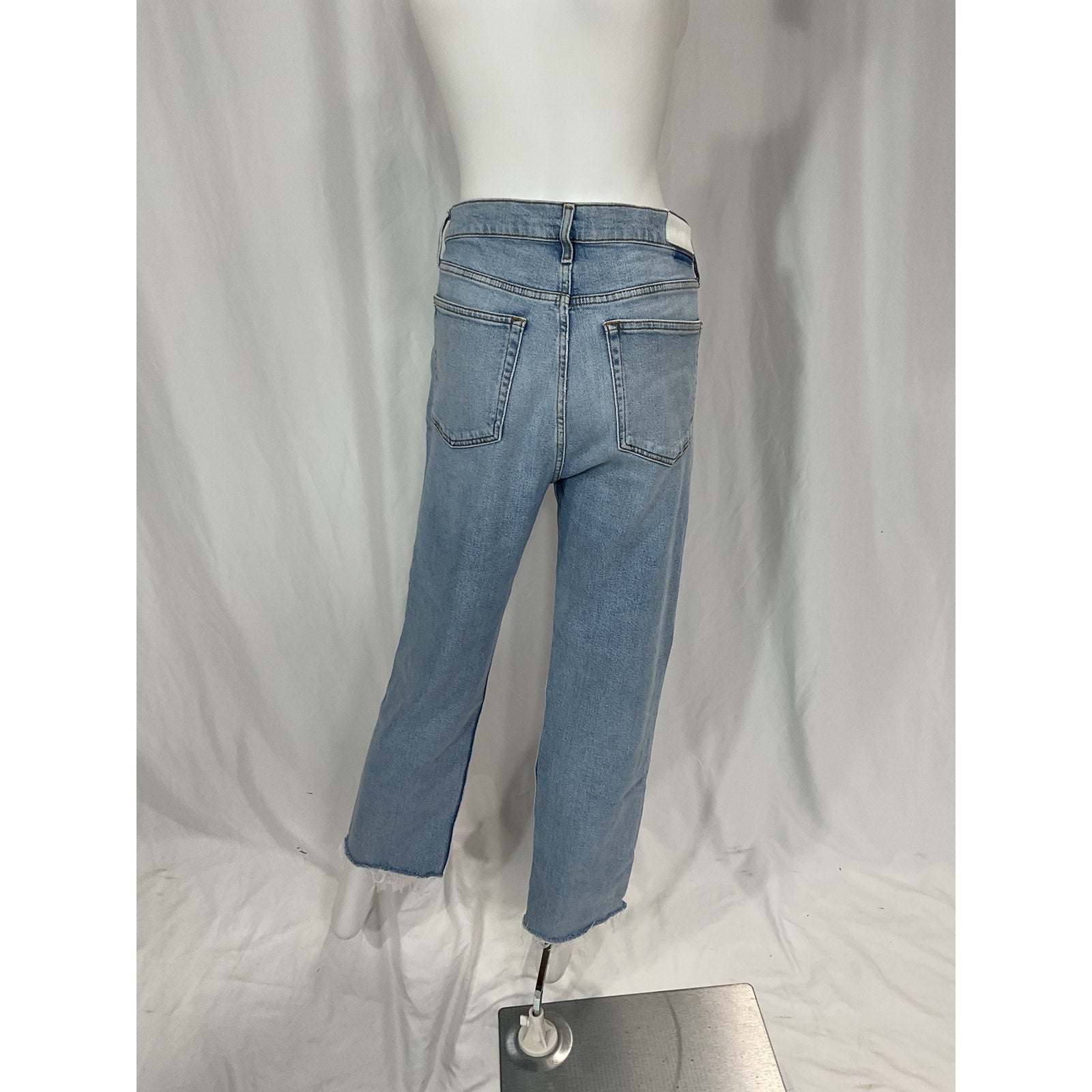 Re/Done '70s' Blue High Rise Comfort Stretch Stove Pipe Denim Jeans Size 30