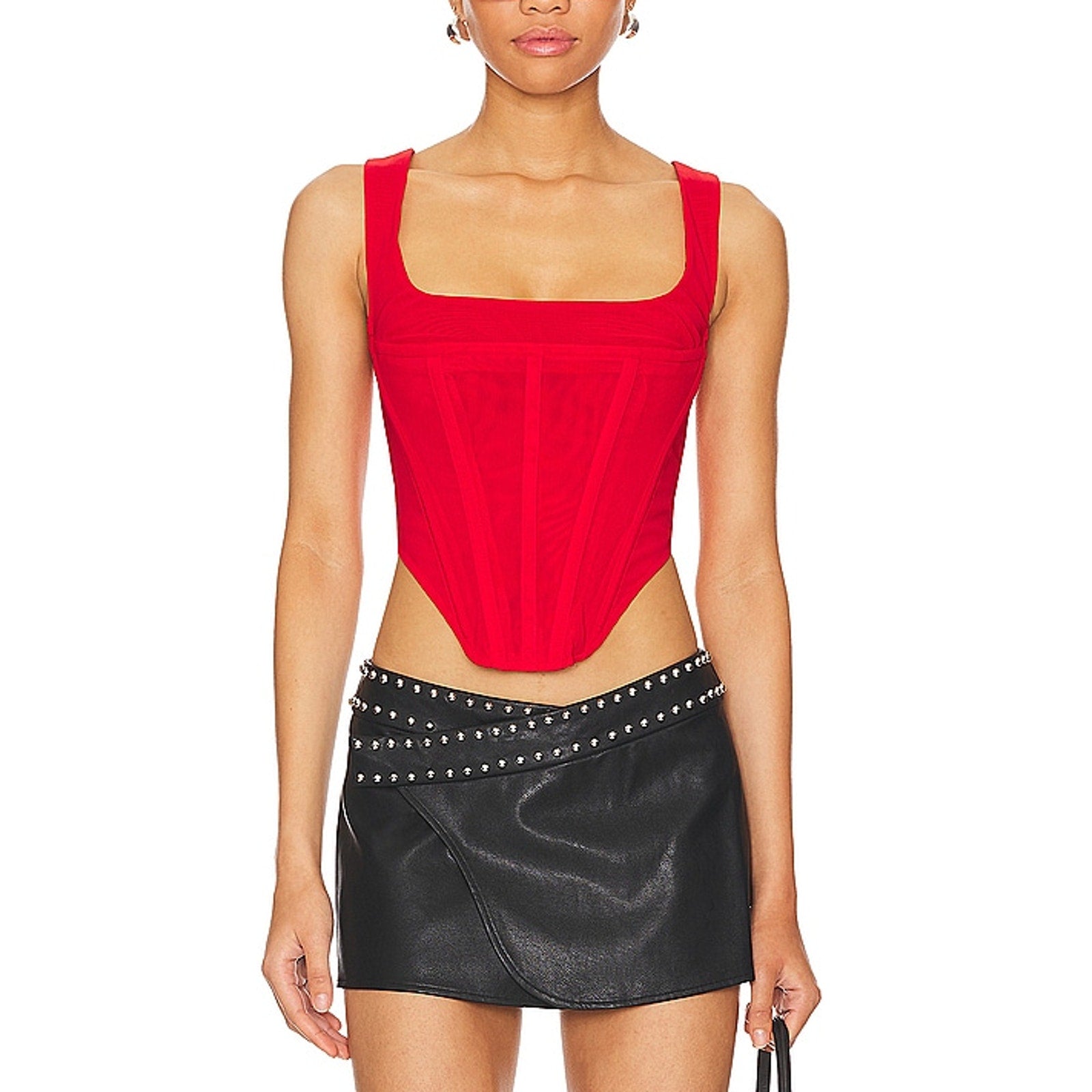 Miaou 'Campbell' Red Nylon Corset Top Size S - NWT