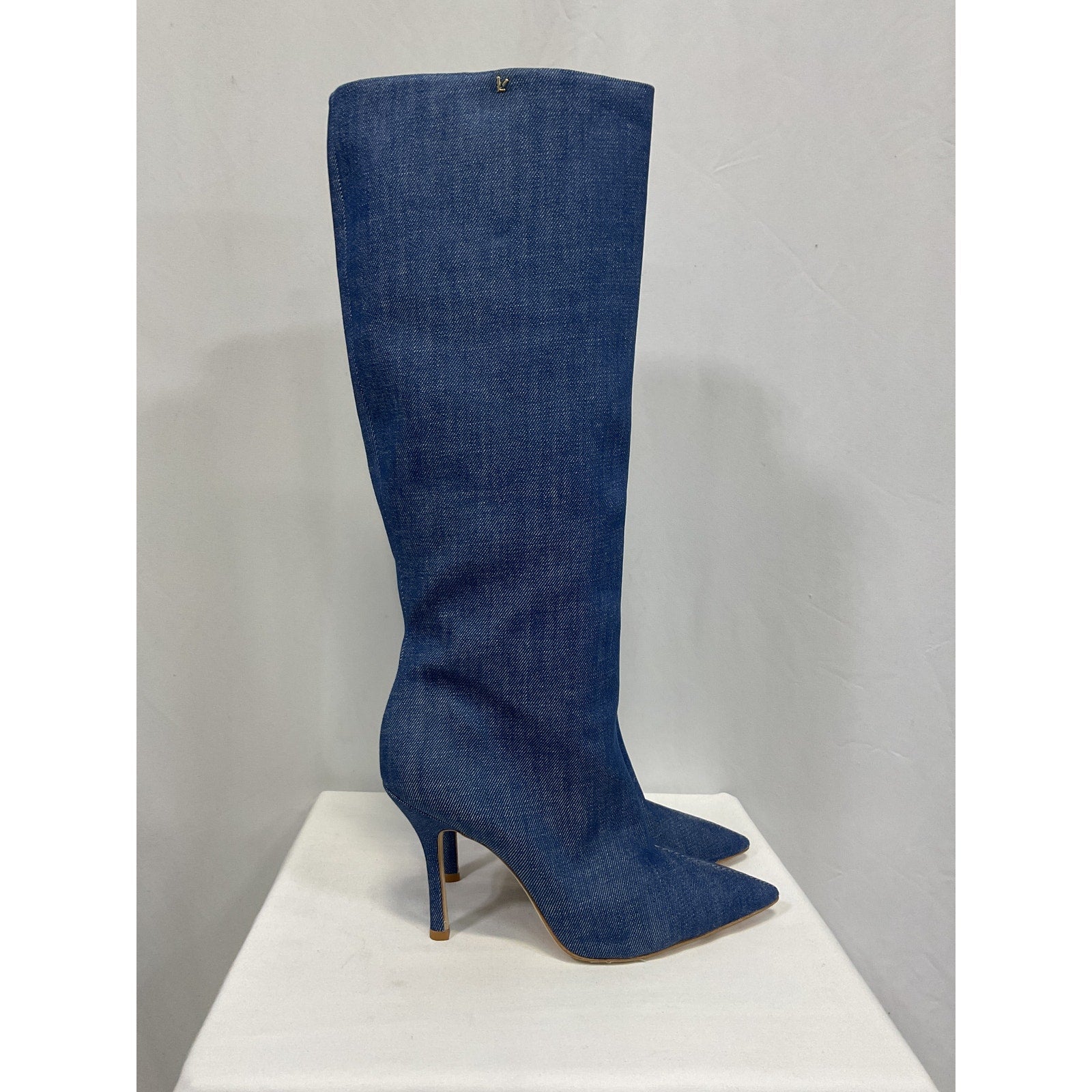 Larroude 'Kate' Blue Denim Boot Size 9