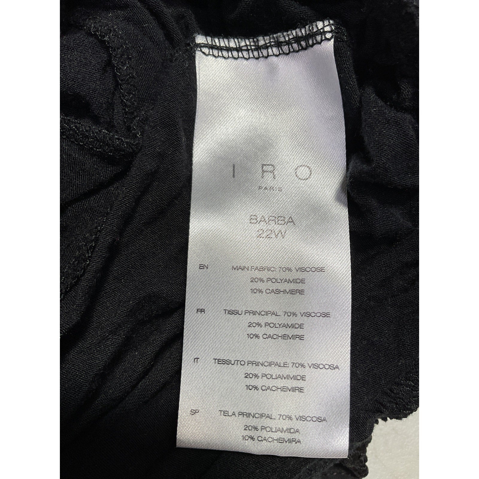 Iro 'Barba' Black Blouse Size S