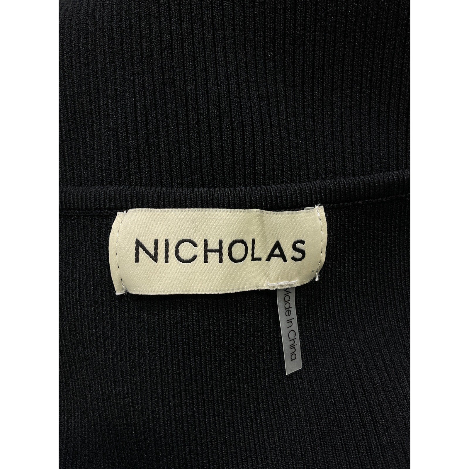 Nicholas 'Arna' Black Long Sleeve Lace Up Midi Dress Size M