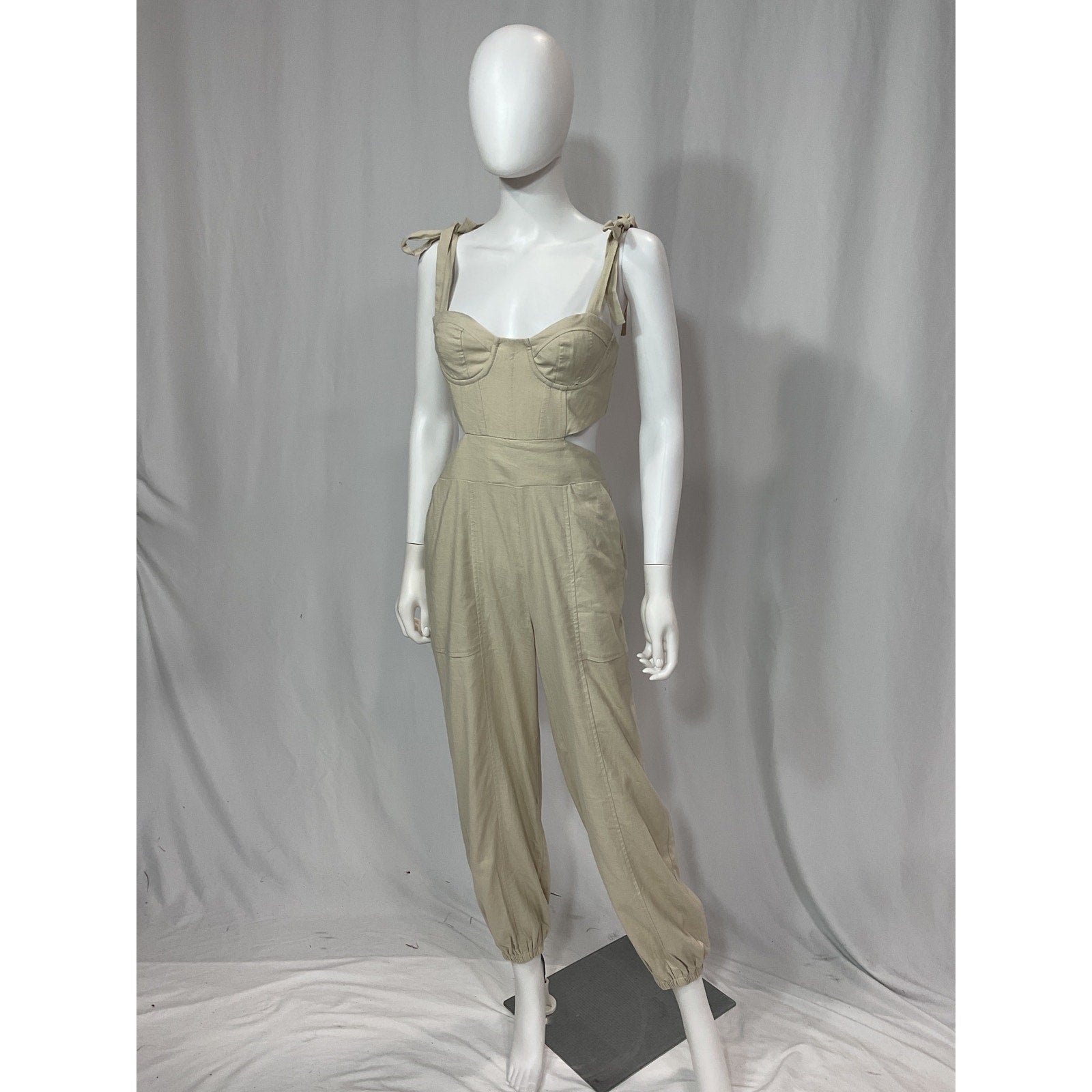 Tularosa 'Kylo' White Linen Jumpsuit Size XS