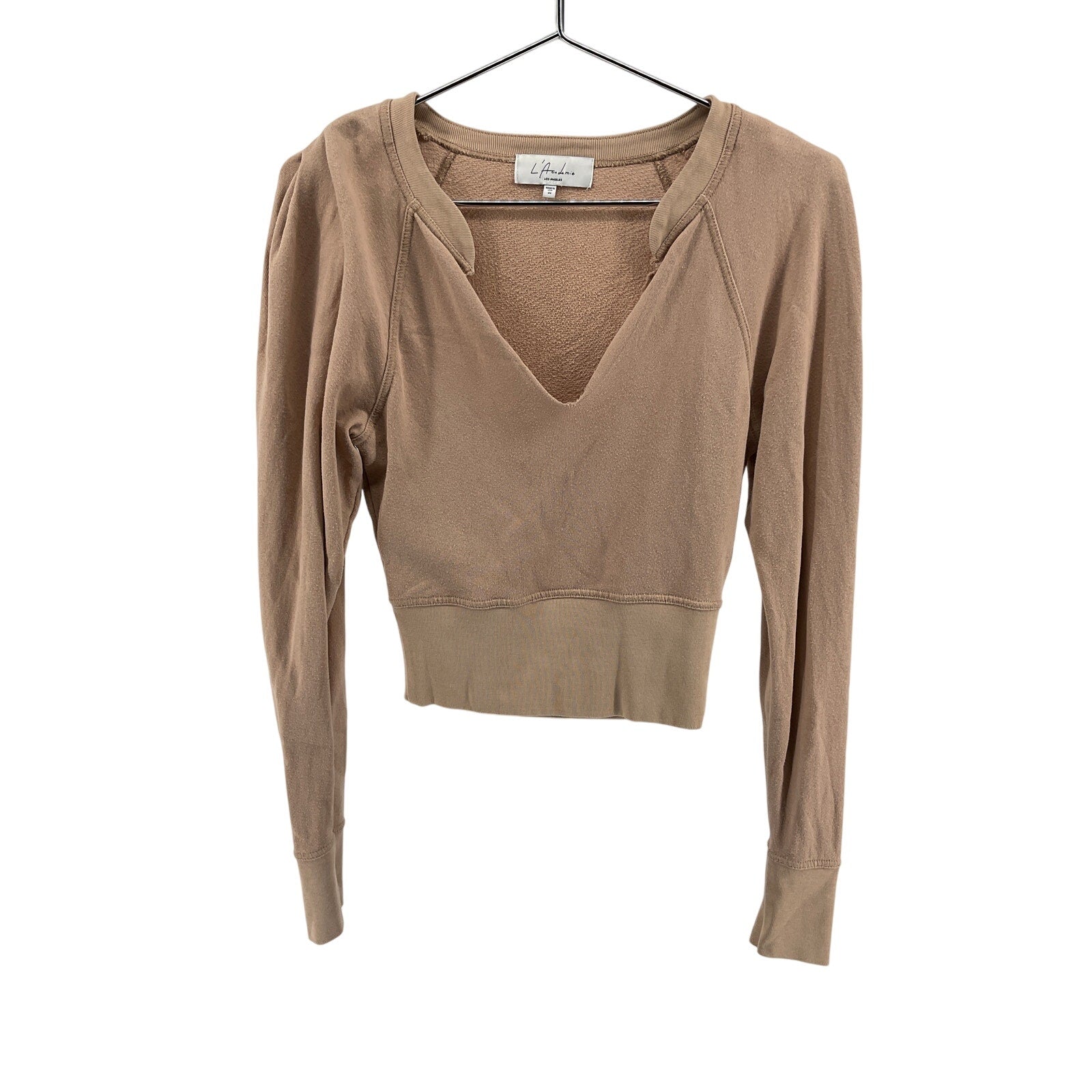 L'Academie '80S' Tan Cotton Sleeve Sweatshirt Size XS