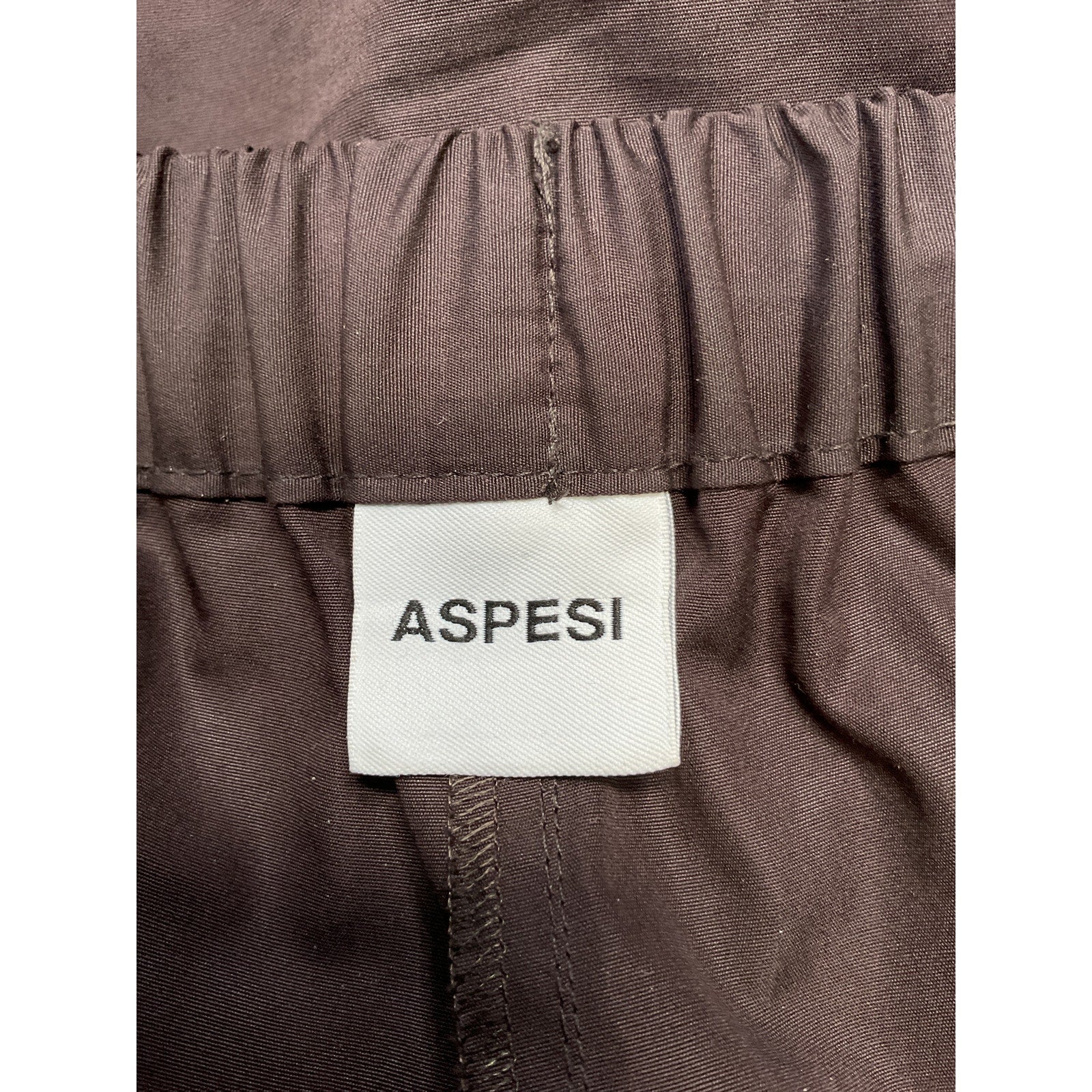 Aspesi Elastic-Waist Black Cotton Wide-Leg Trousers Size 2