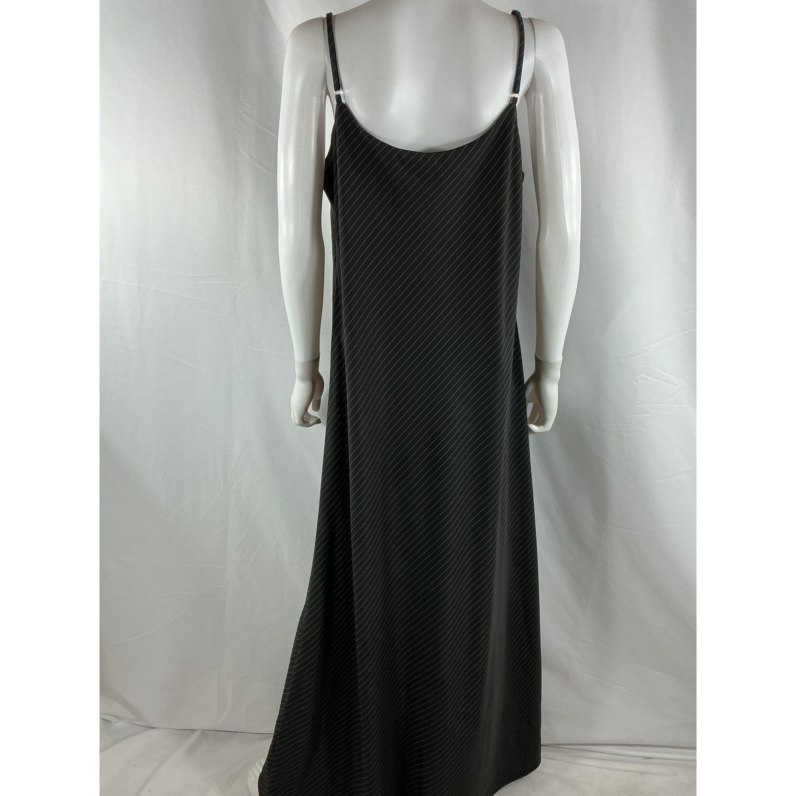 Dissh 'Diego' Black Polyester Pinstripe Maxi Dress Size 12