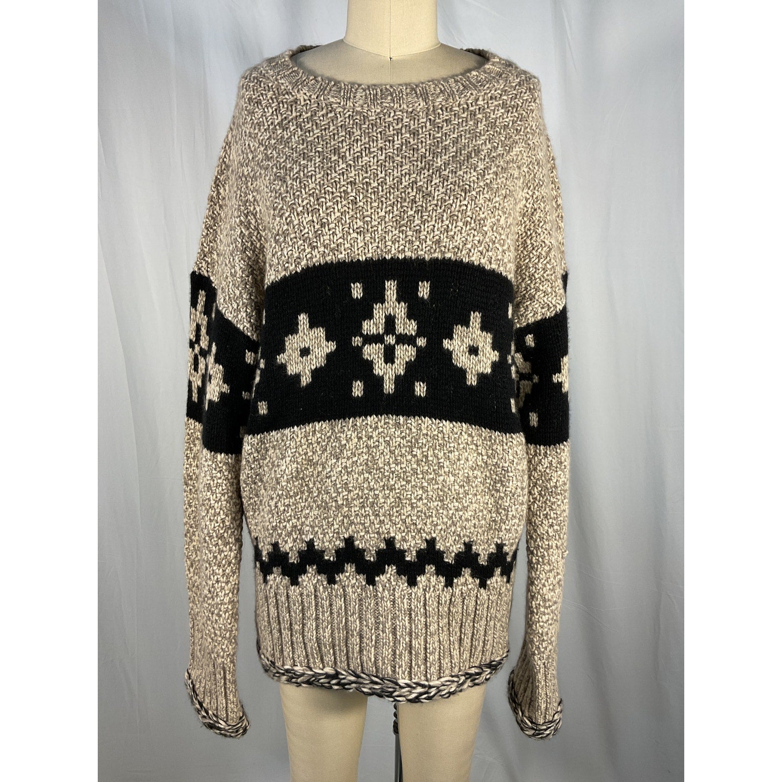 Khaite 'Tabi' Beige Oversized Fair Crewneck Sweater Size S