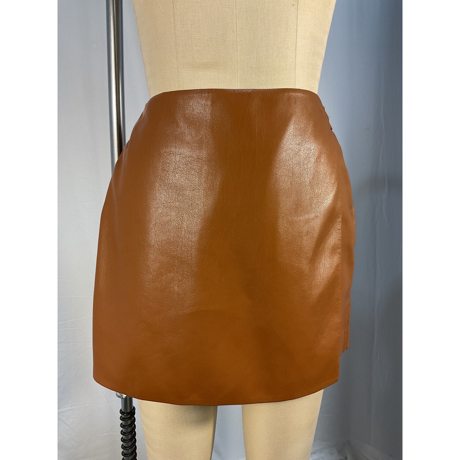 Nanushka 'Svana' Brown Faux Leather Skirt Size S