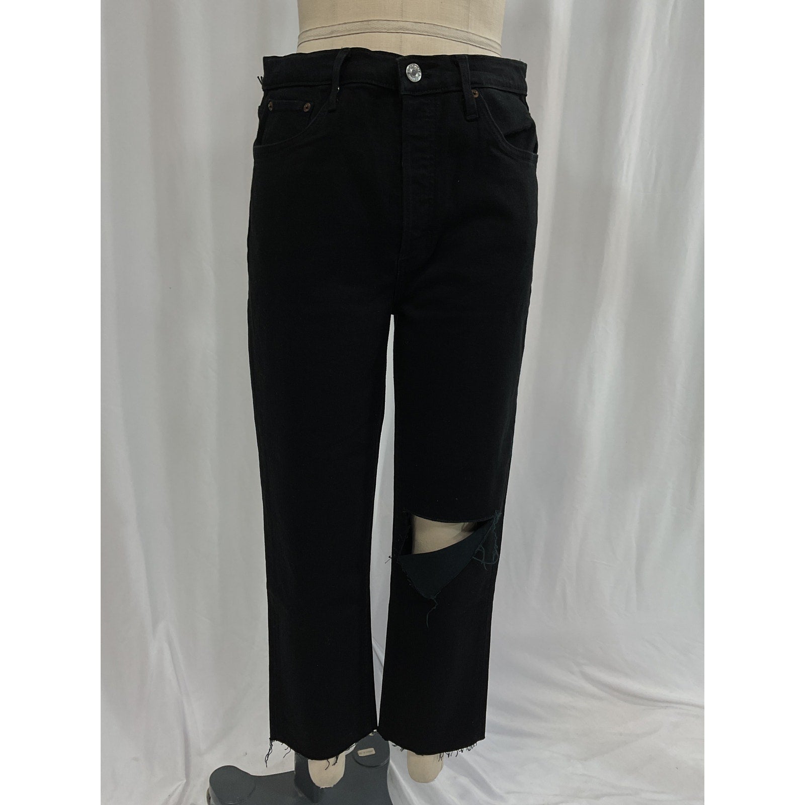 Re/Done '70's' Black Stove Pipe Denim Jeans Size 30 - NWT