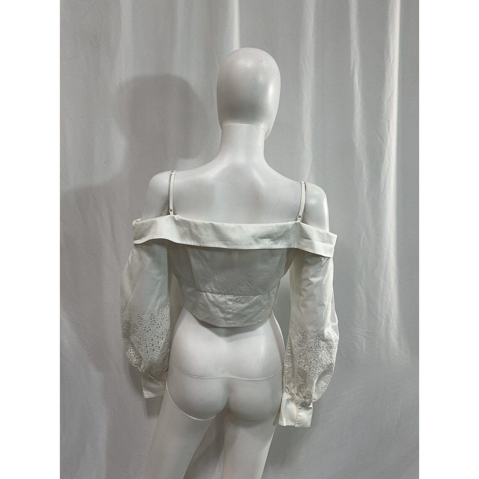 Self-Portrait 'Broderie' White Sleeve Off Shoulder Top Size 6