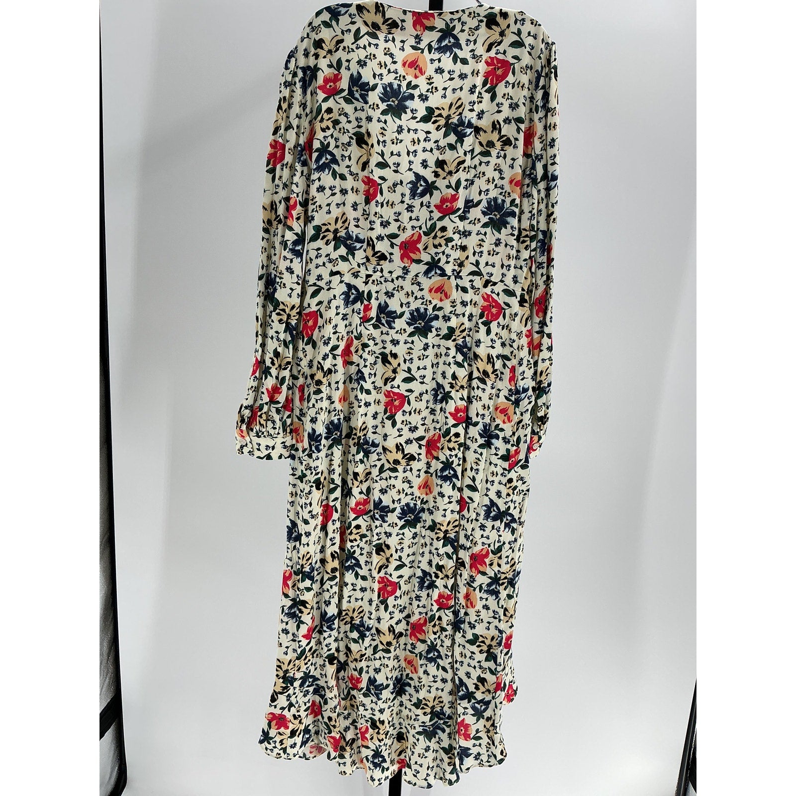 Ba&Sh 'Paloma' Ivory Wrap-Effect Floral-Print Crepe Dress Size 1