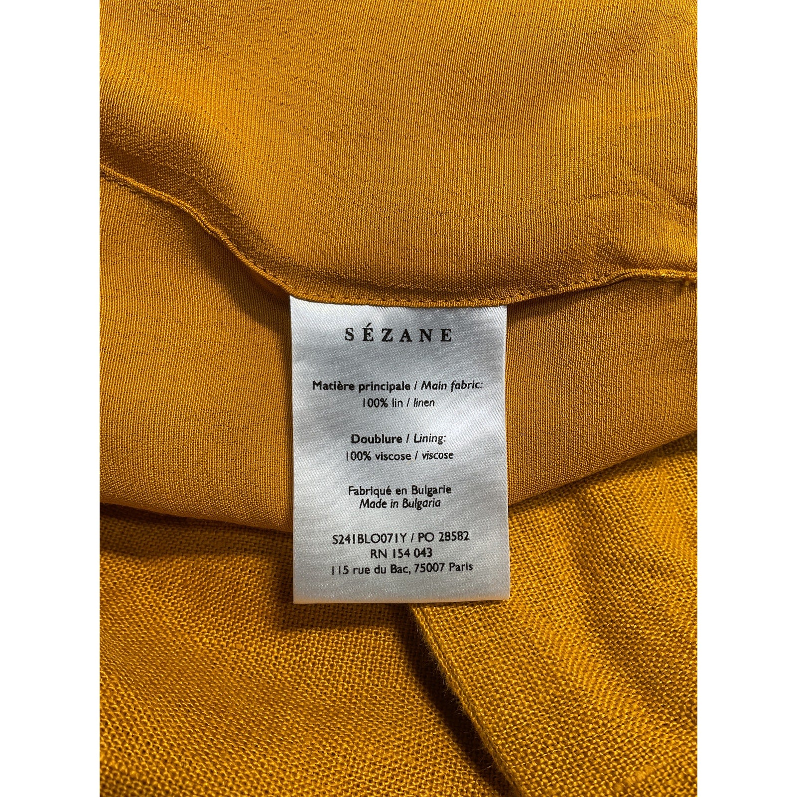 S�zane 'Claire' Gold Blouse Size 34