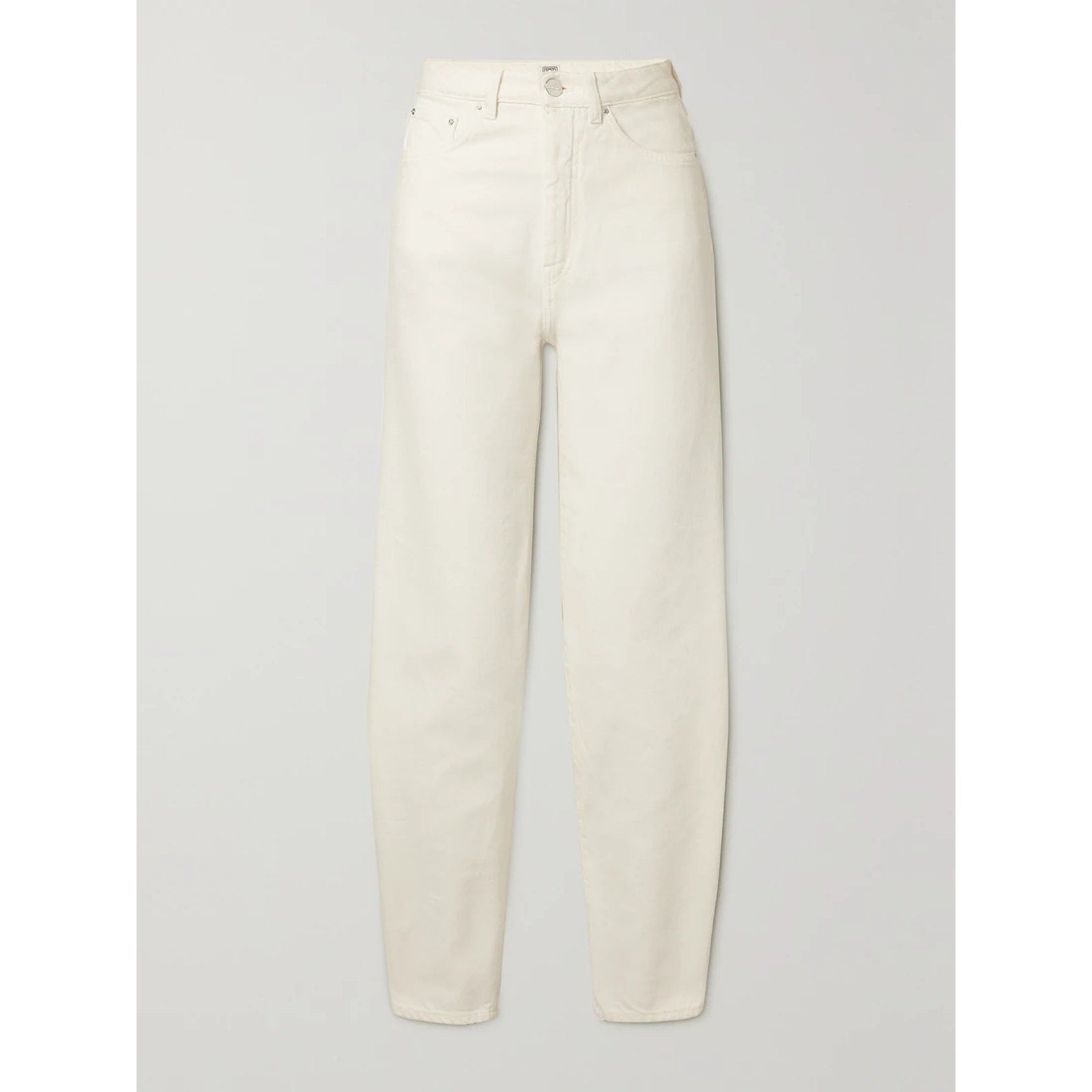 Toteme + Net Sustain Barrel White Cotton High-Rise Straight-Leg Organic Jeans Size 26