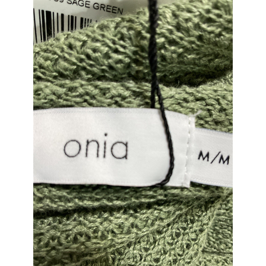 Onia 'Textured' Green Linen Sweater Scoop Maxi Size M - NWT