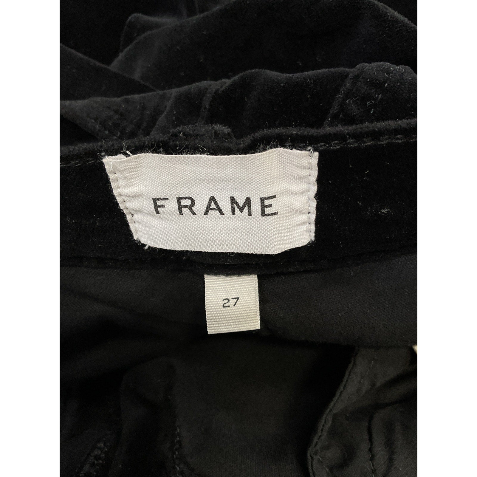 Frame 'Le Velveteen' Black Velvet High Flare Pant Size 27