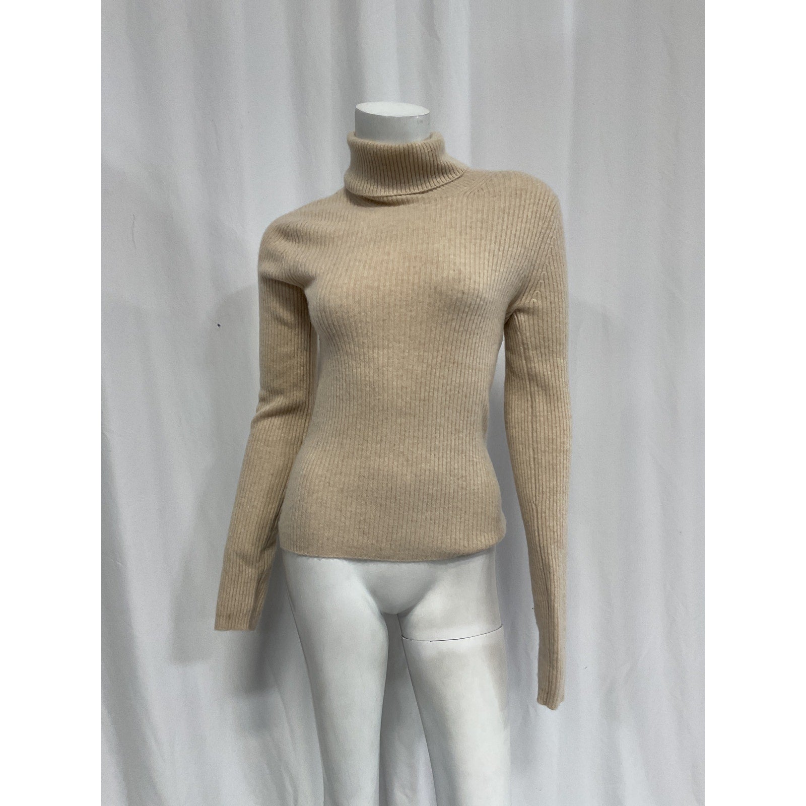 Naadam 'Cashmere' White Ribbed Turtleneck Size XS