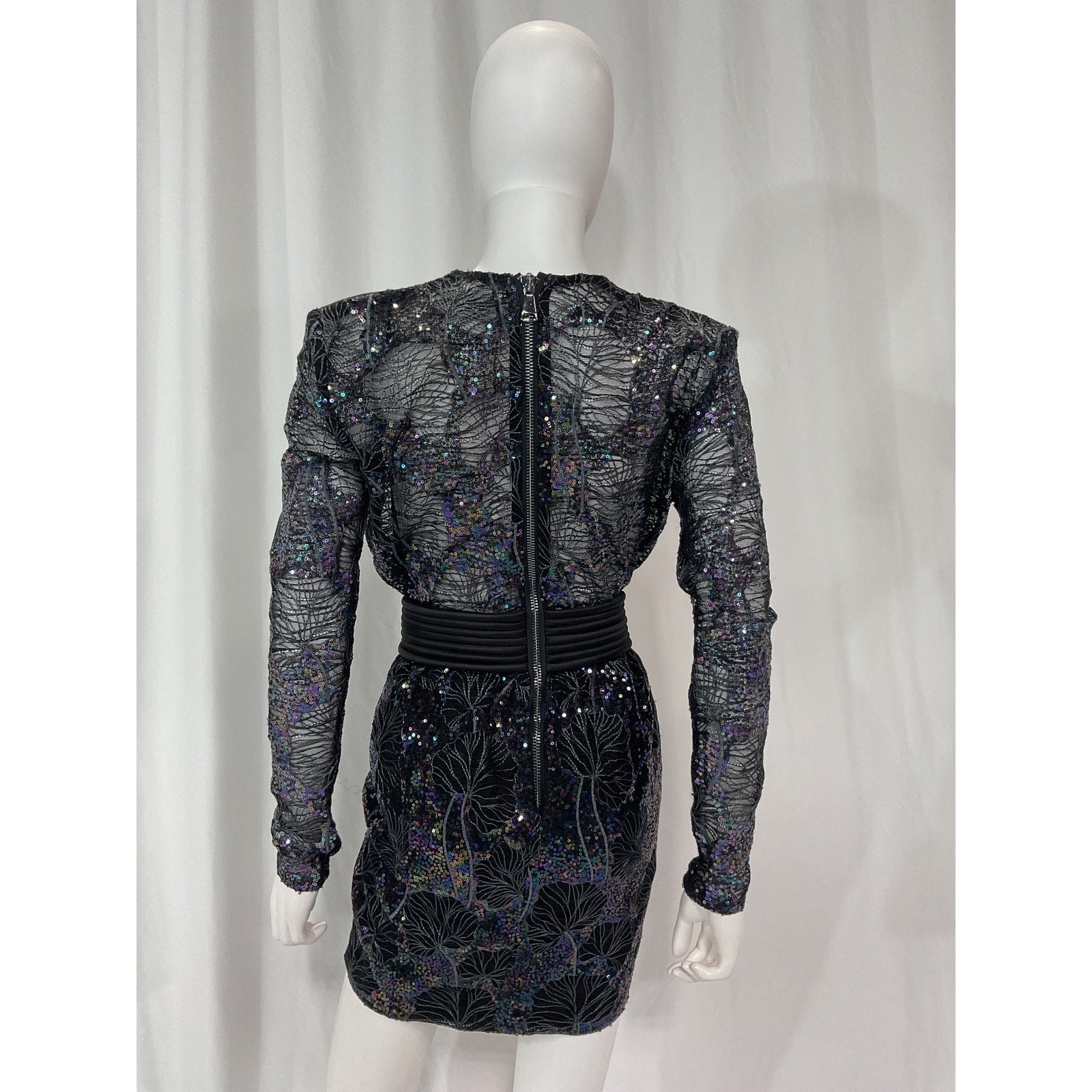 Zhivago 'Camille' Black Sequin Embellished Mini Dress Size 4