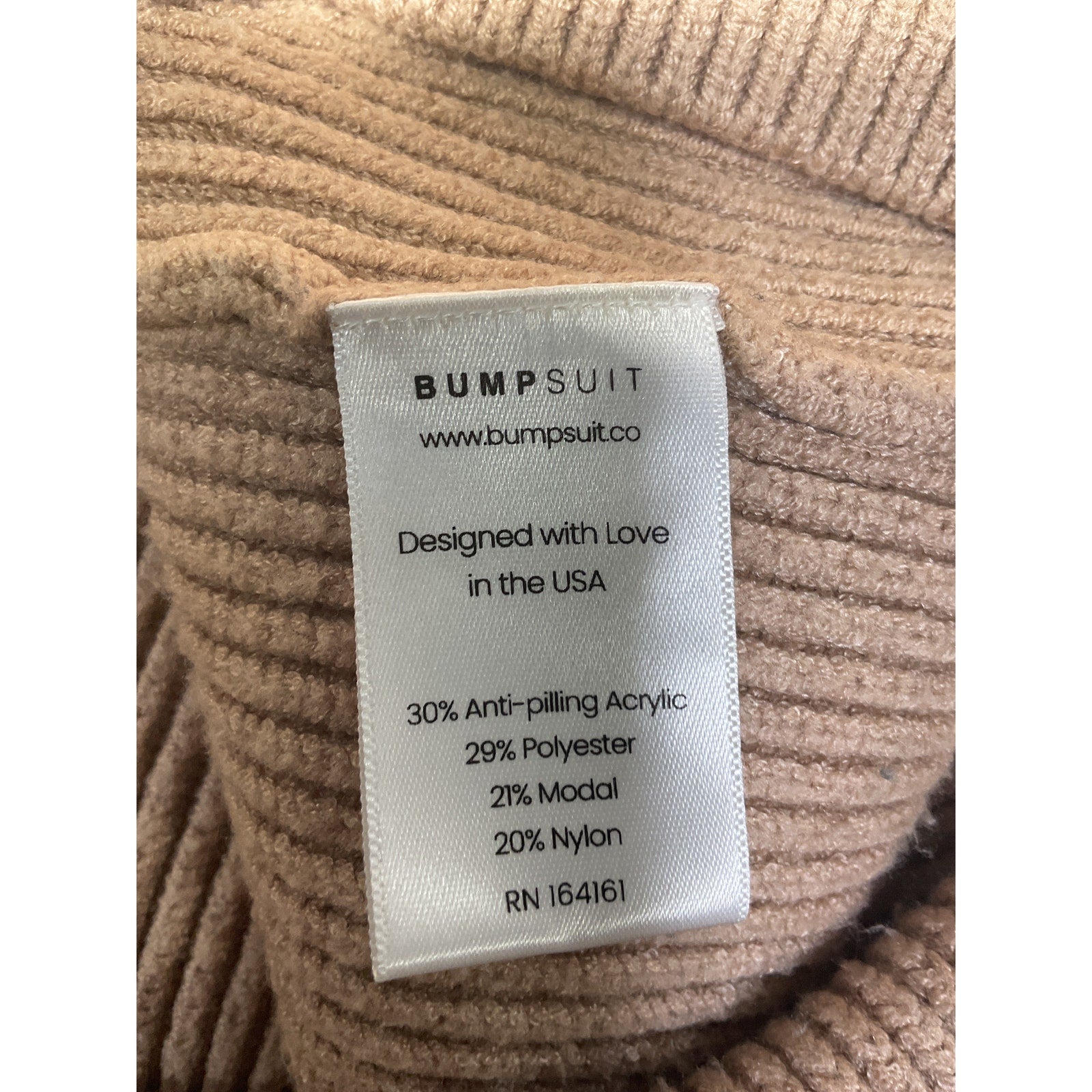 Bumpsuit Cozy Knit Brown Ribbed Cardigan Size XS