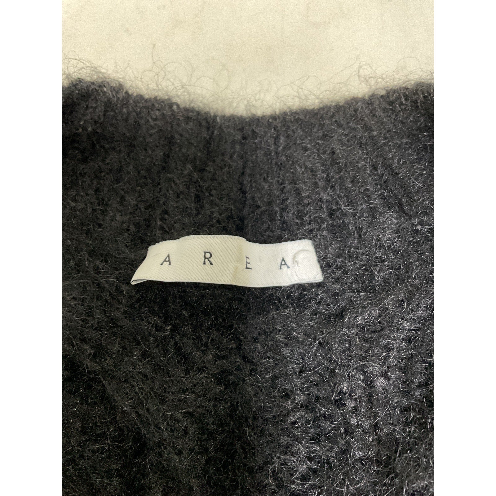 Area 'Distressed' Black Cable Knit Crystal Bow Pullover Size XS