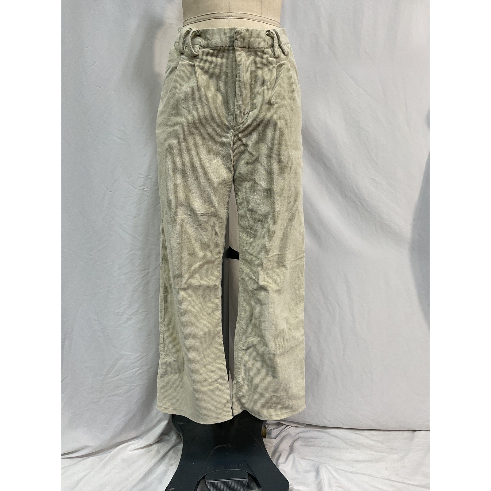 Sprwmn Straight Leg White Cotton Trouser Size 29