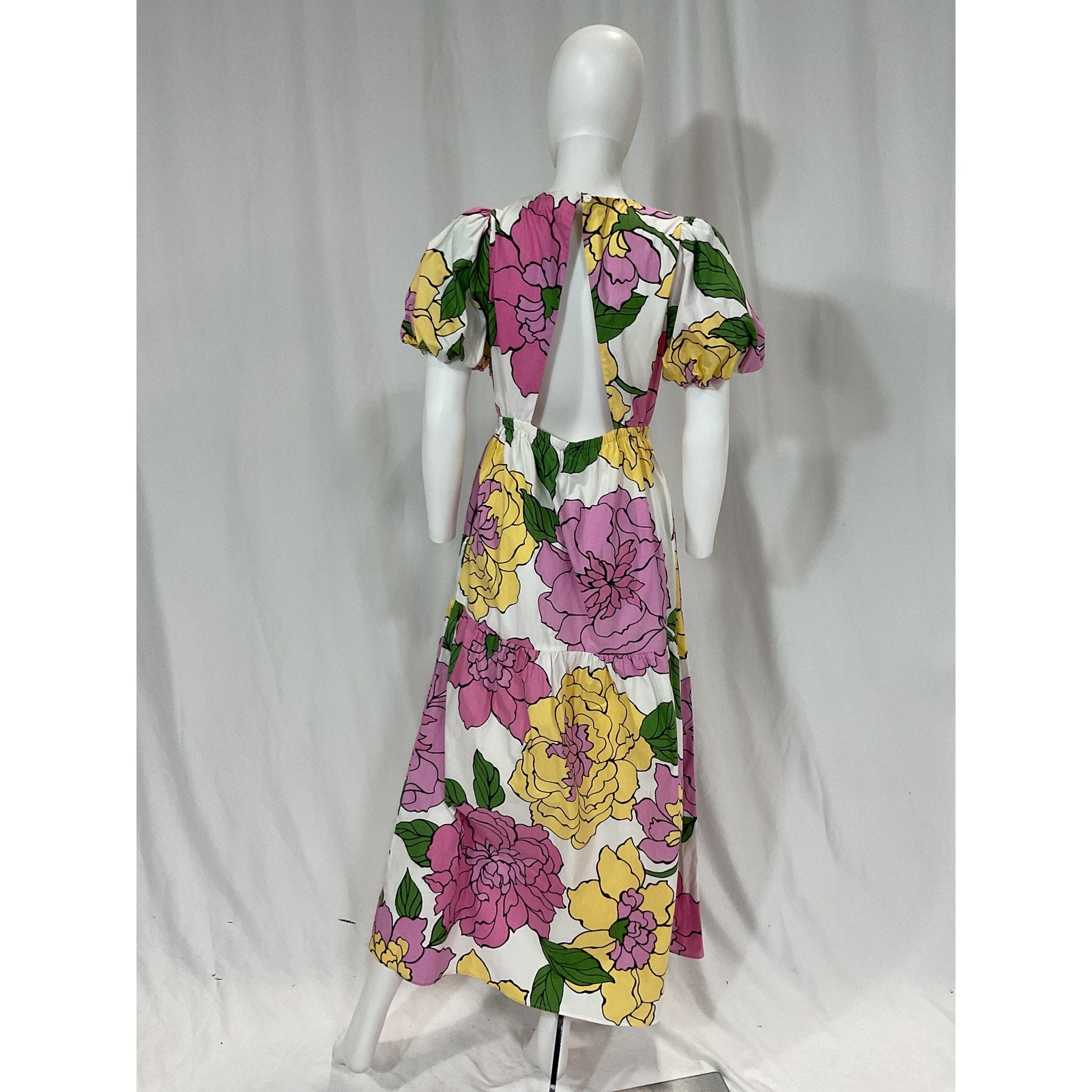 Banjanan 'Valeria' Pink Floral Round Neck Dress Size S