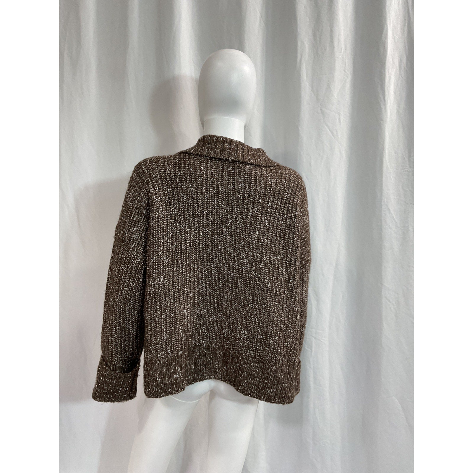Varley 'Amelia' Brown Oversize Shaker Half Zip Sweater Size XS