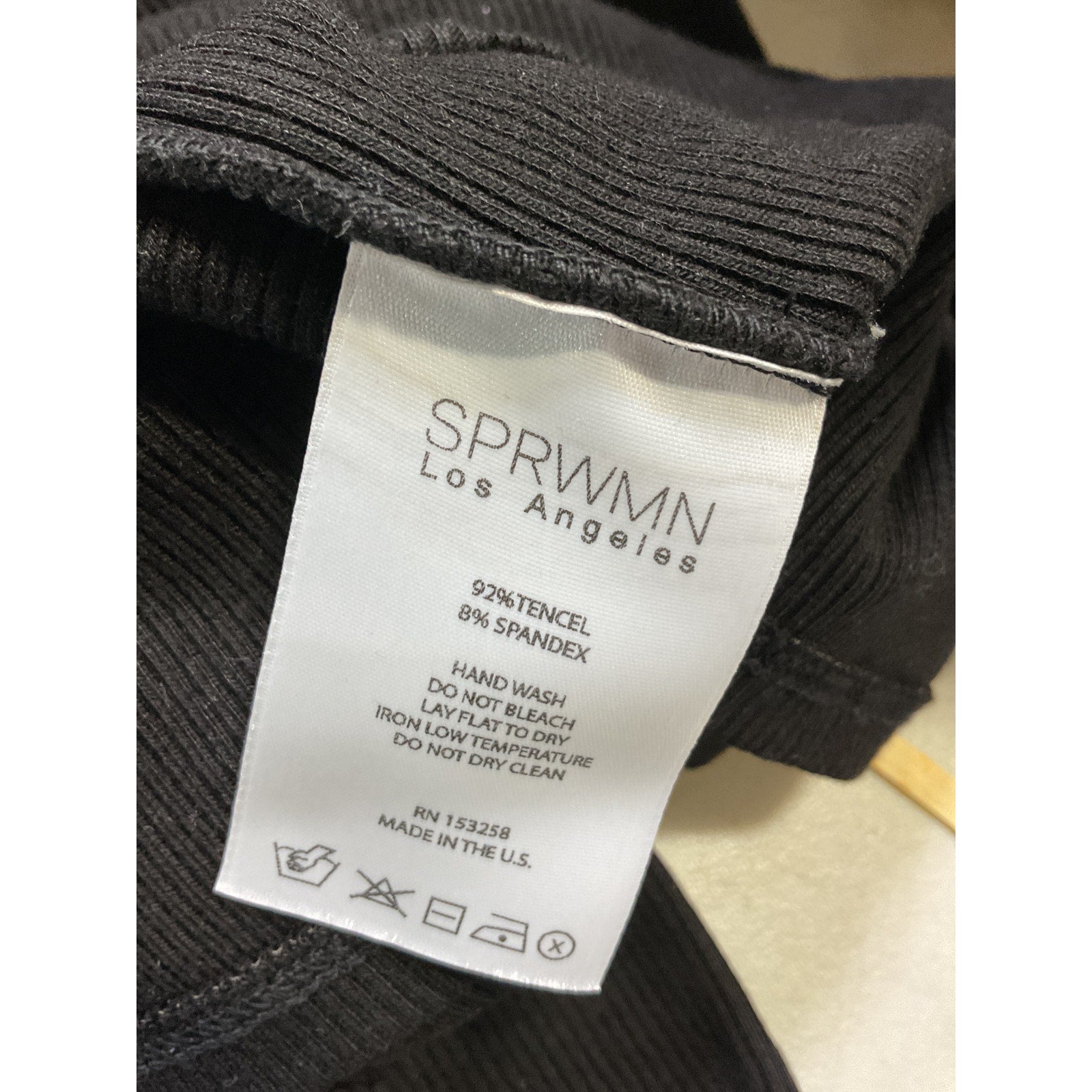 Sprwmn 'Cropped' Black Baby Longsleeve Crewneck Tee Size M