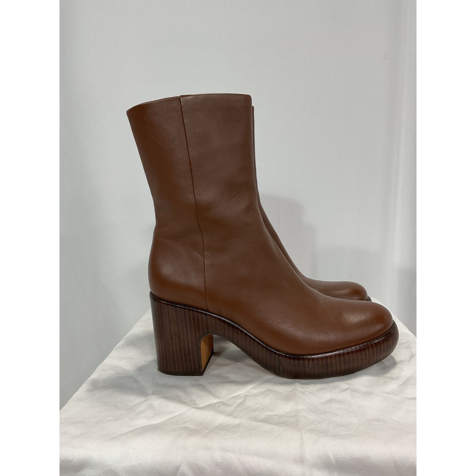Vince 'Nicco' Brown Leather Platform Boot Size 8