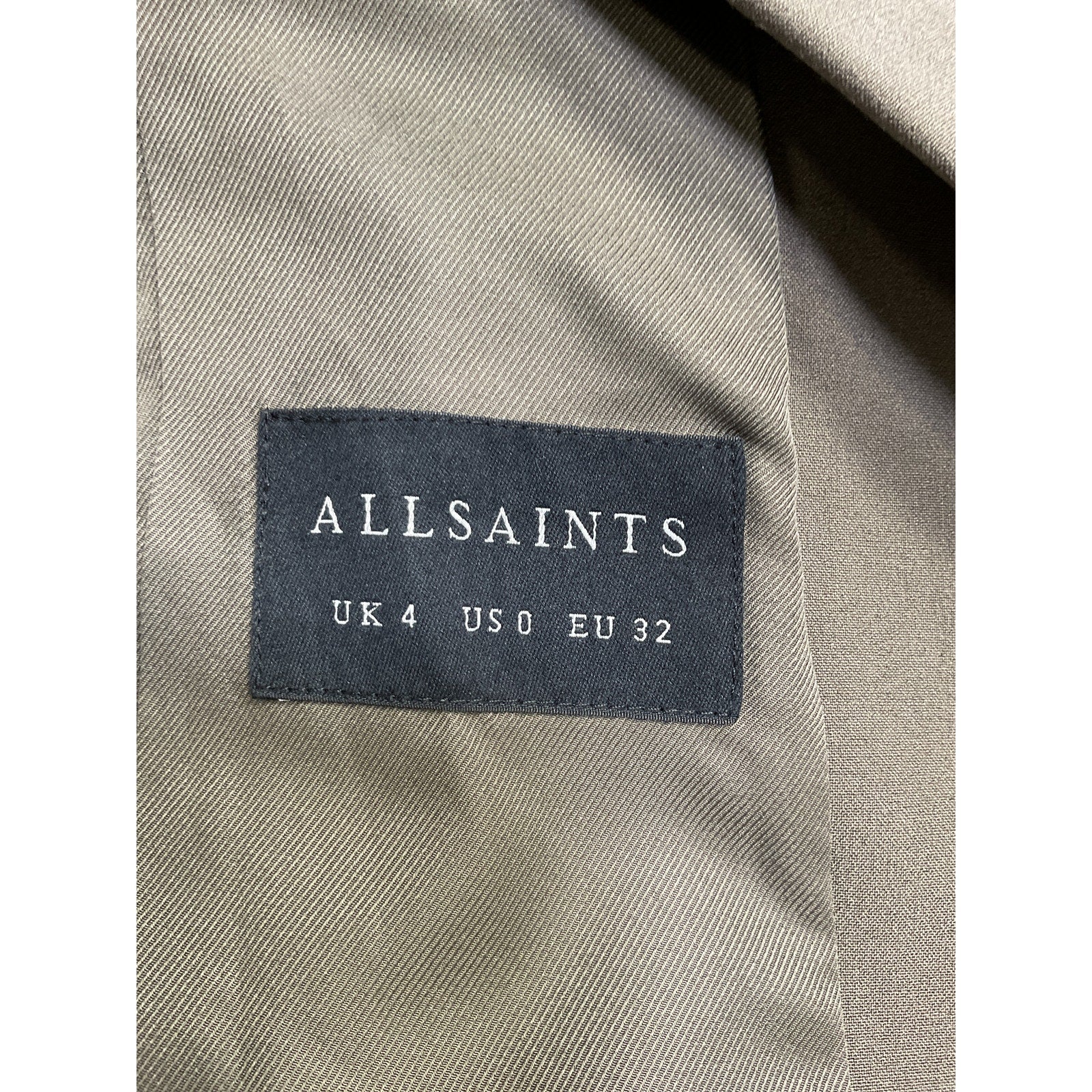 Allsaints 'Aleida' Green Polyester Tri Blazer Size 0
