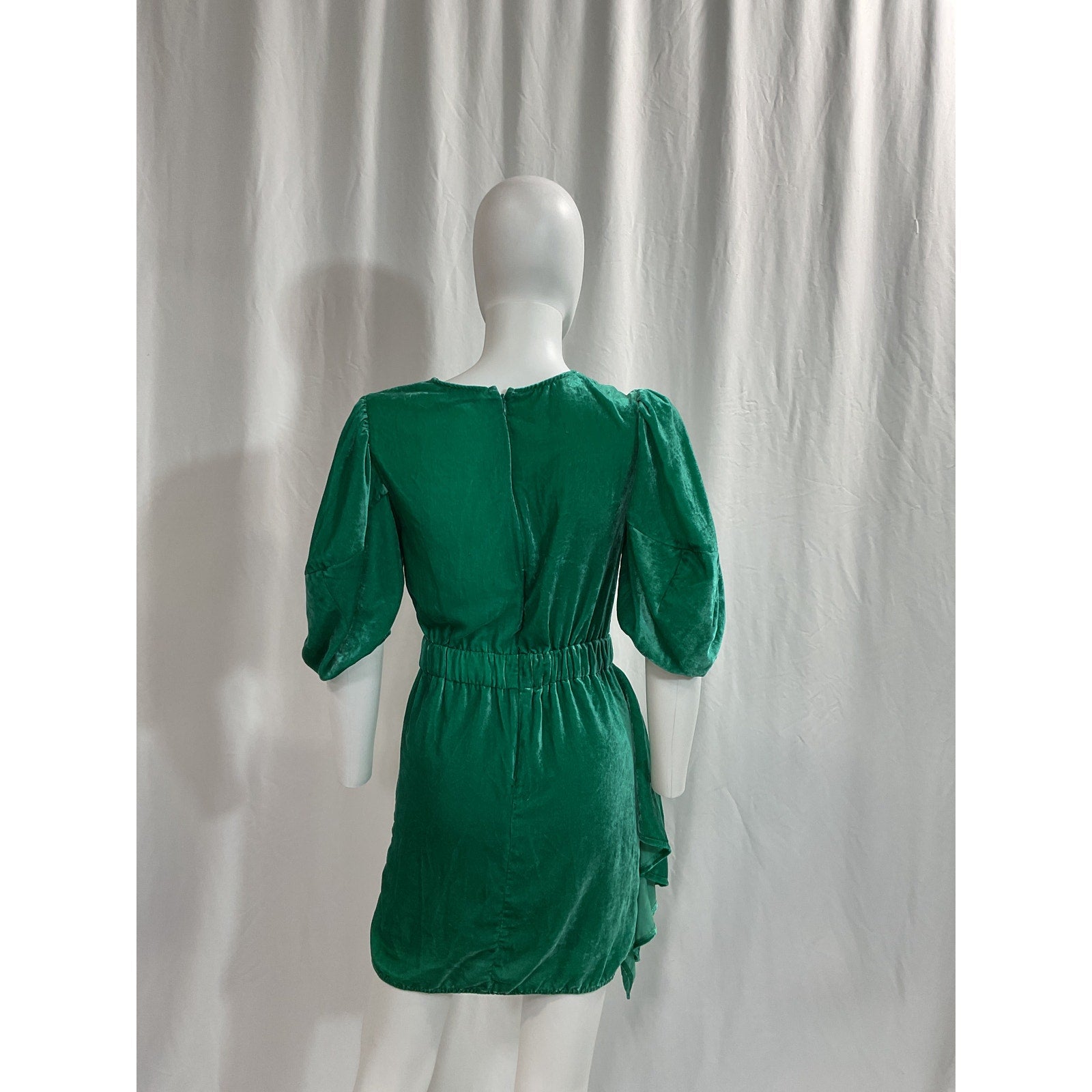 Rhode 'Pia' Green Velvet Mini Dress Size 2