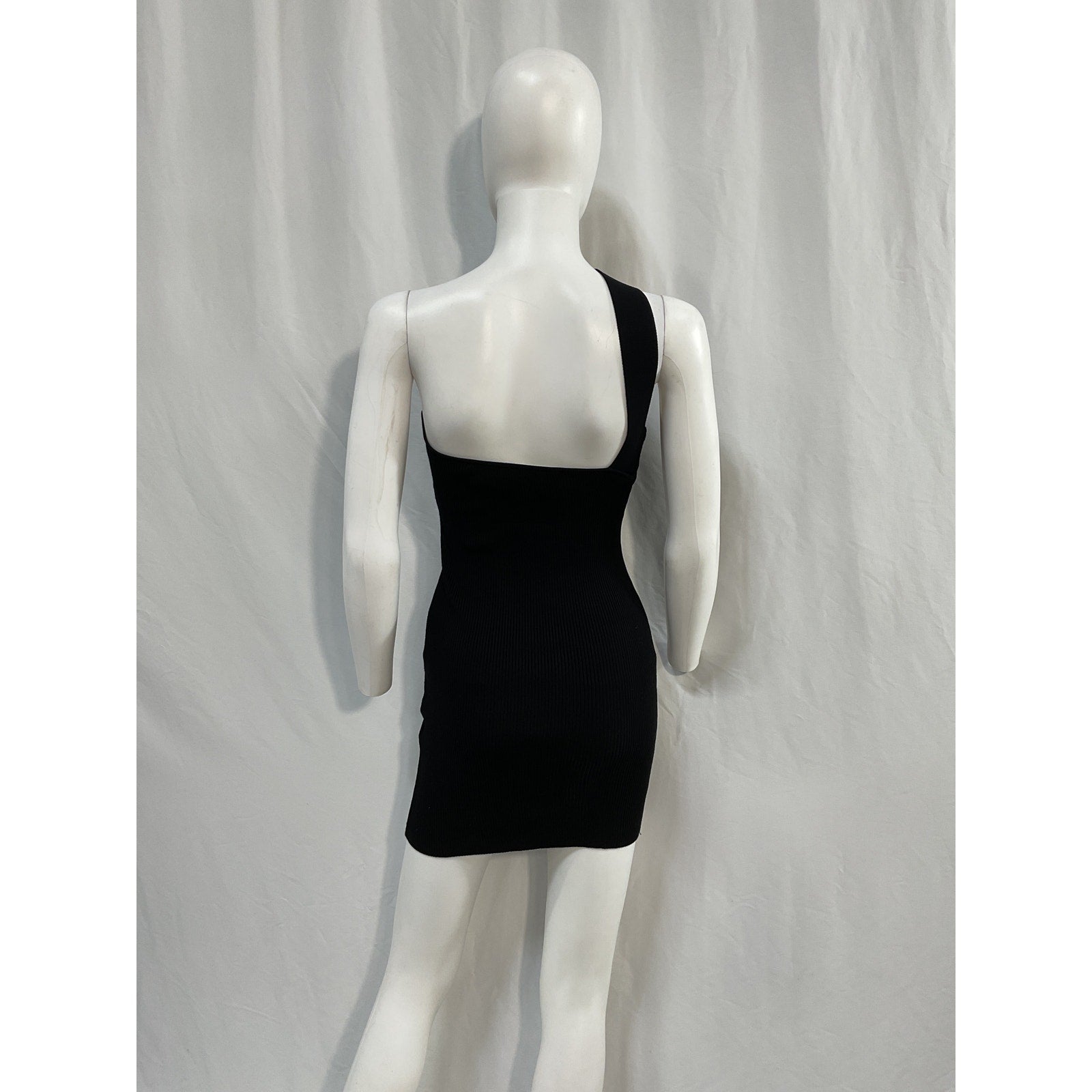 Gauge81 'Soria' Black Rayon  Single-Shoulder Dress Size S
