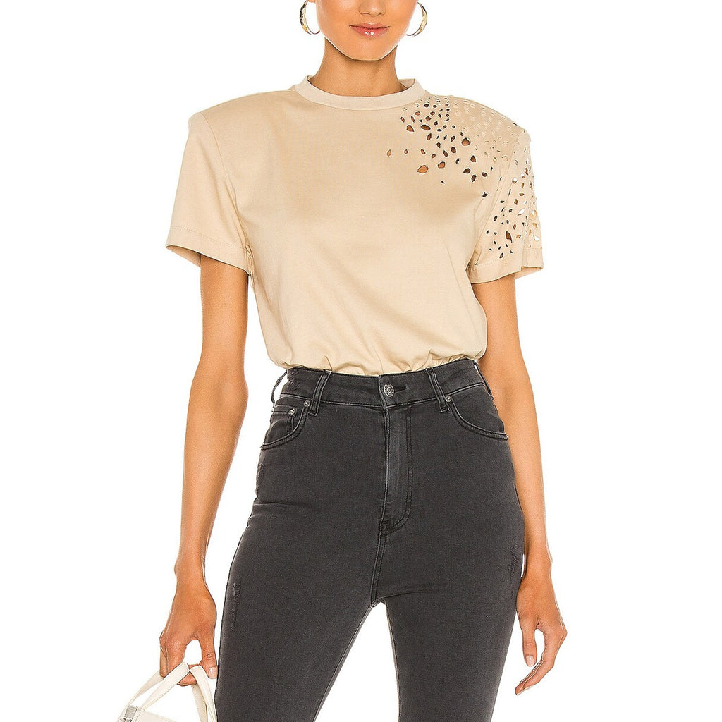 Ser.O.Ya 'Caroline' Tan Cut Out T-Shirt Size M