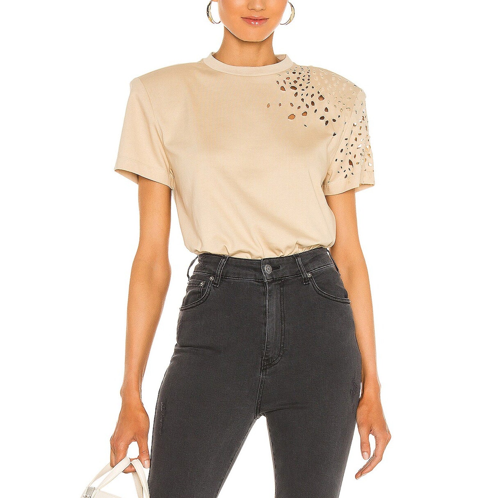 Ser.O.Ya 'Caroline' Tan Cut Out T-Shirt Size M