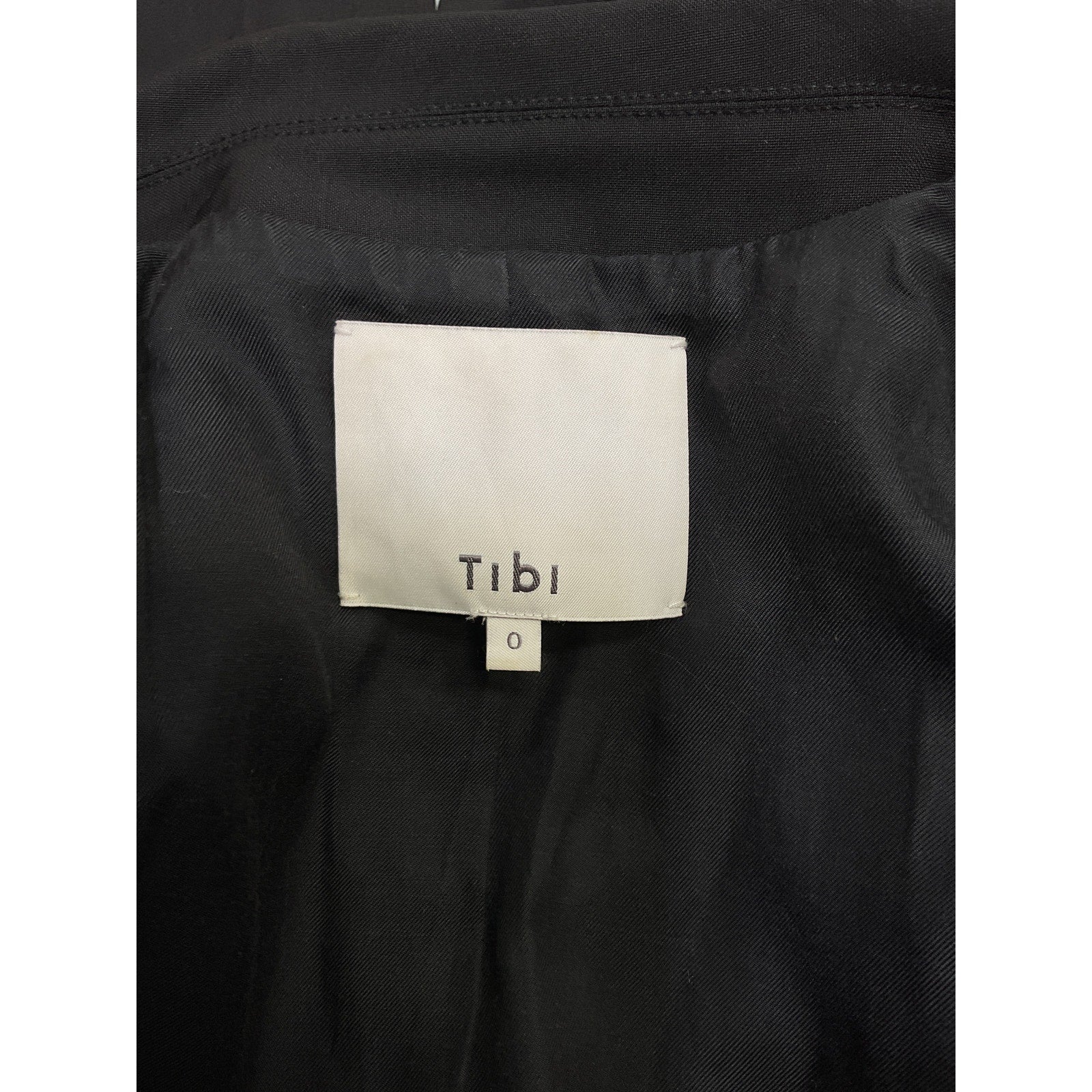 Tibi 'Recycled' Black Tropical Wool Sculpted Blazer Size 0