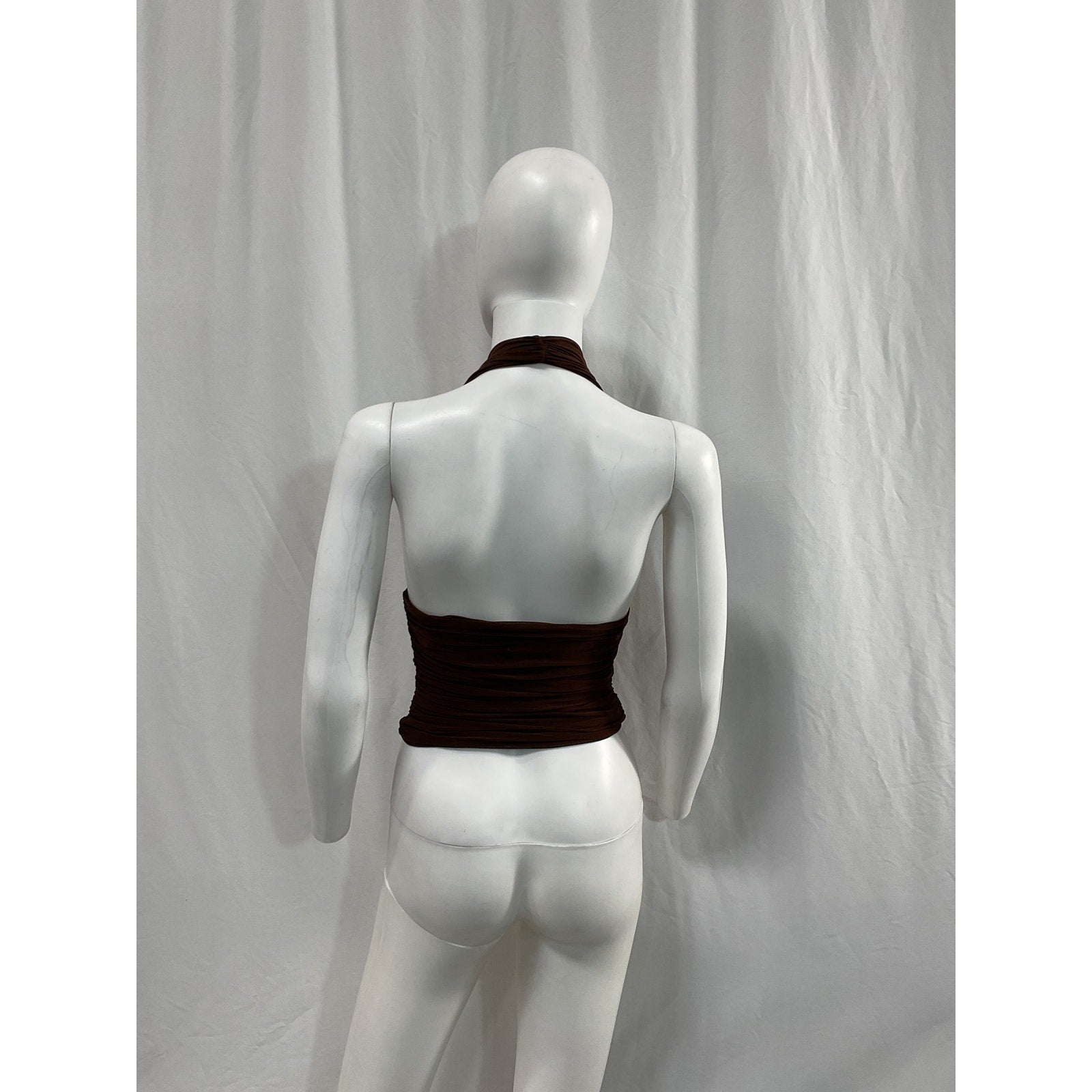 Ser.O.Ya 'Bimini' Brown Mesh Halter Top Size XS