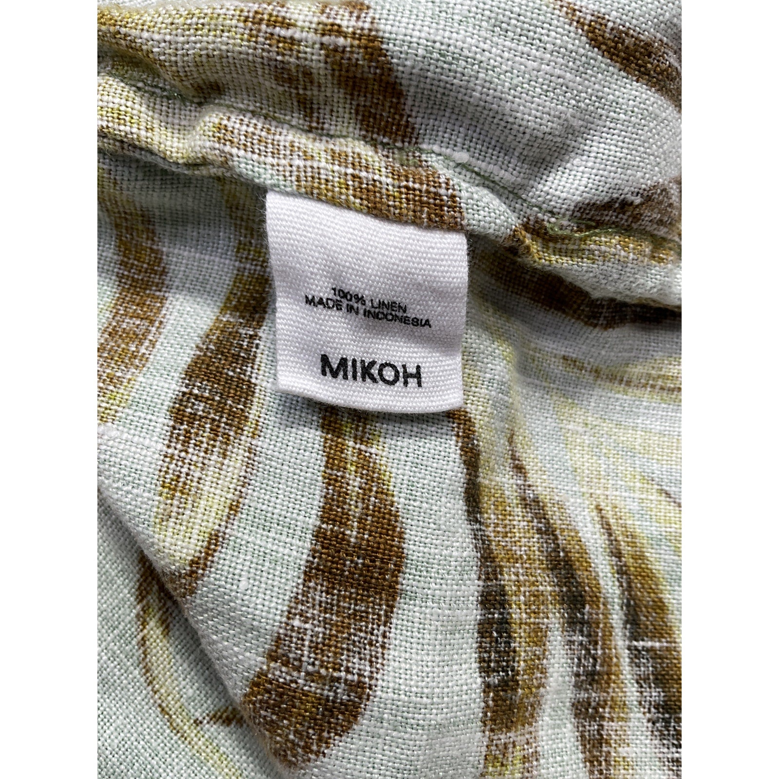 Mikoh 'Reus' Green Linen Short With Elastic Waist Shorts Size 1
