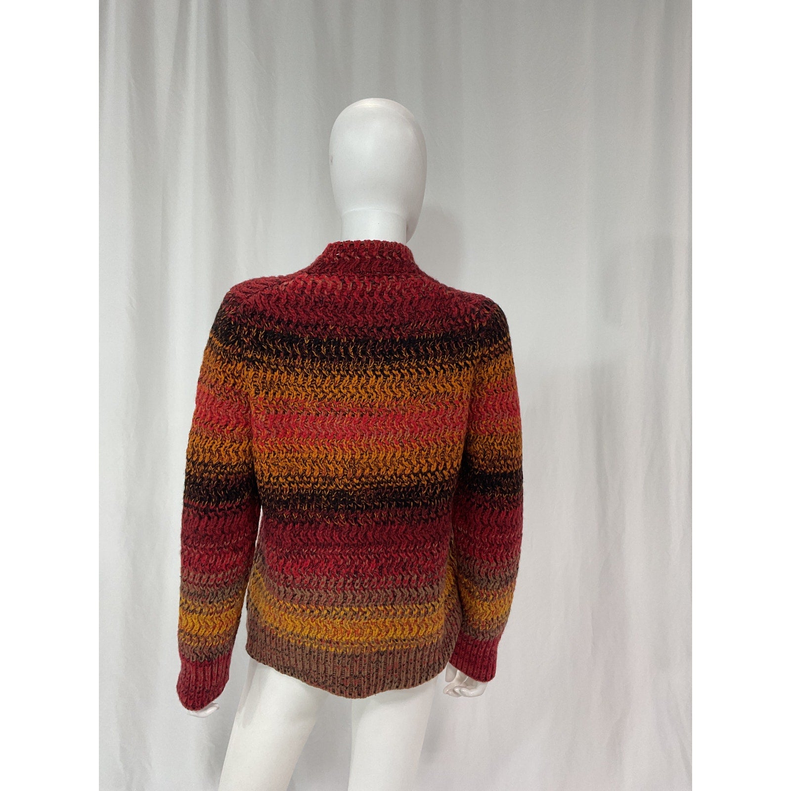 Chlo� 'Striped' Red Ribbed Cashmere Sweater Size XS