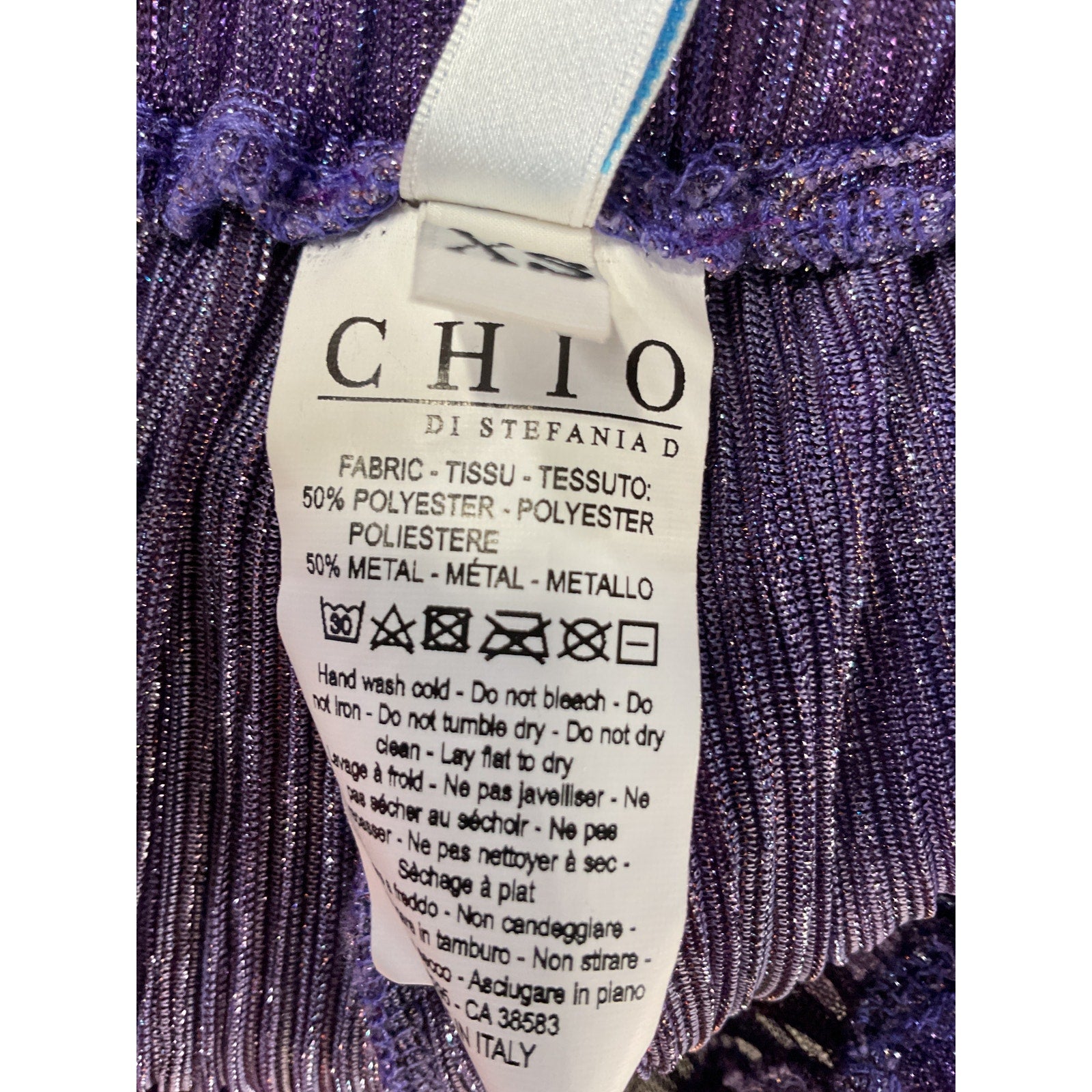 Chio Plisse Purple 'Degrade' Pants Size XS