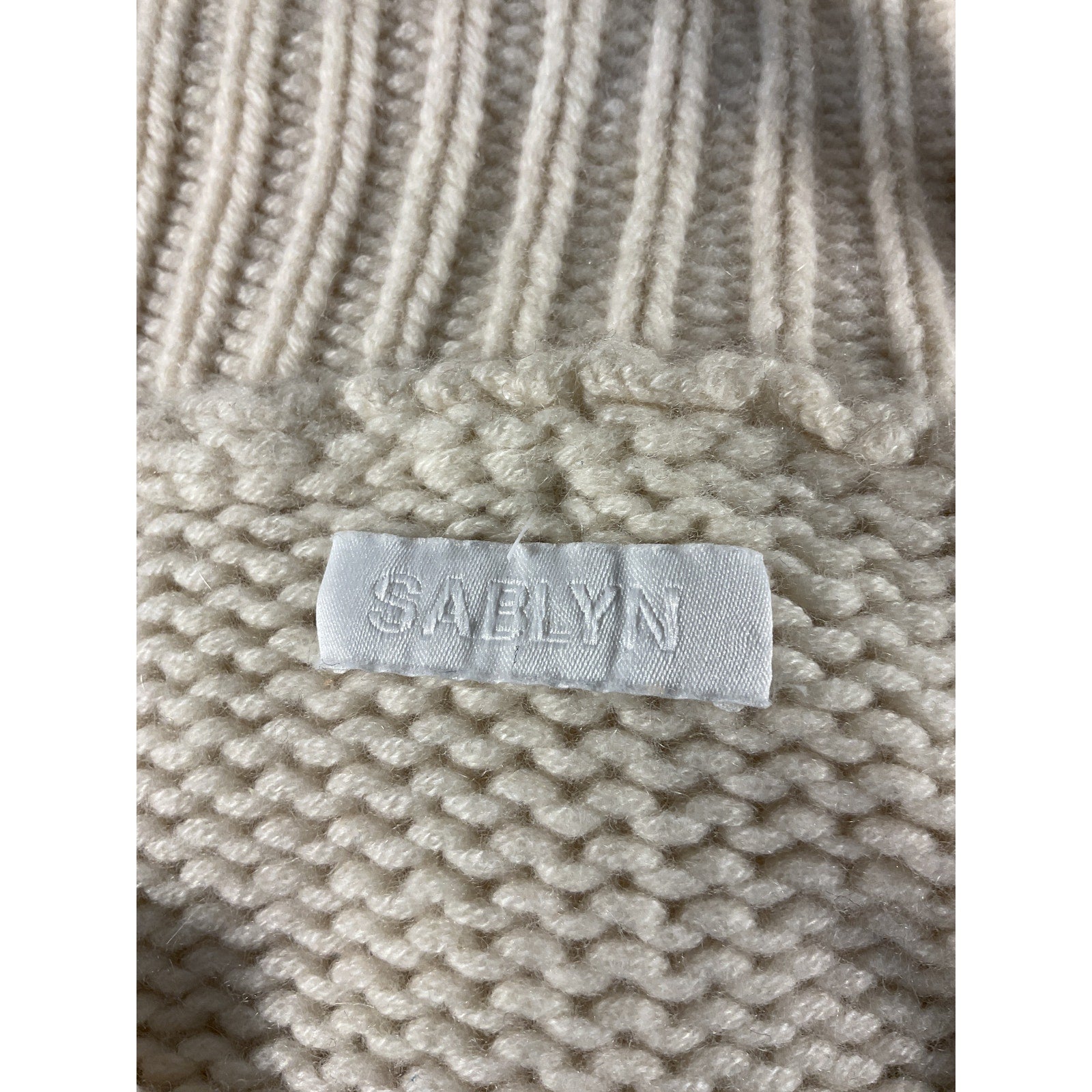Sablyn 'Estela' White Oversized Cashmere Polo Sweater Size S